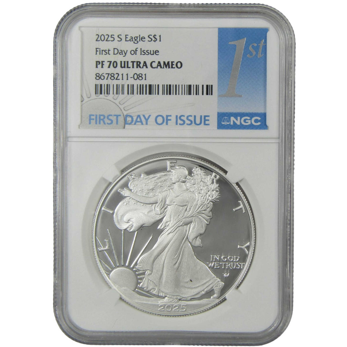 2025 S American Silver Eagle PF 70 UCAM NGC Proof $1 Coin First Day