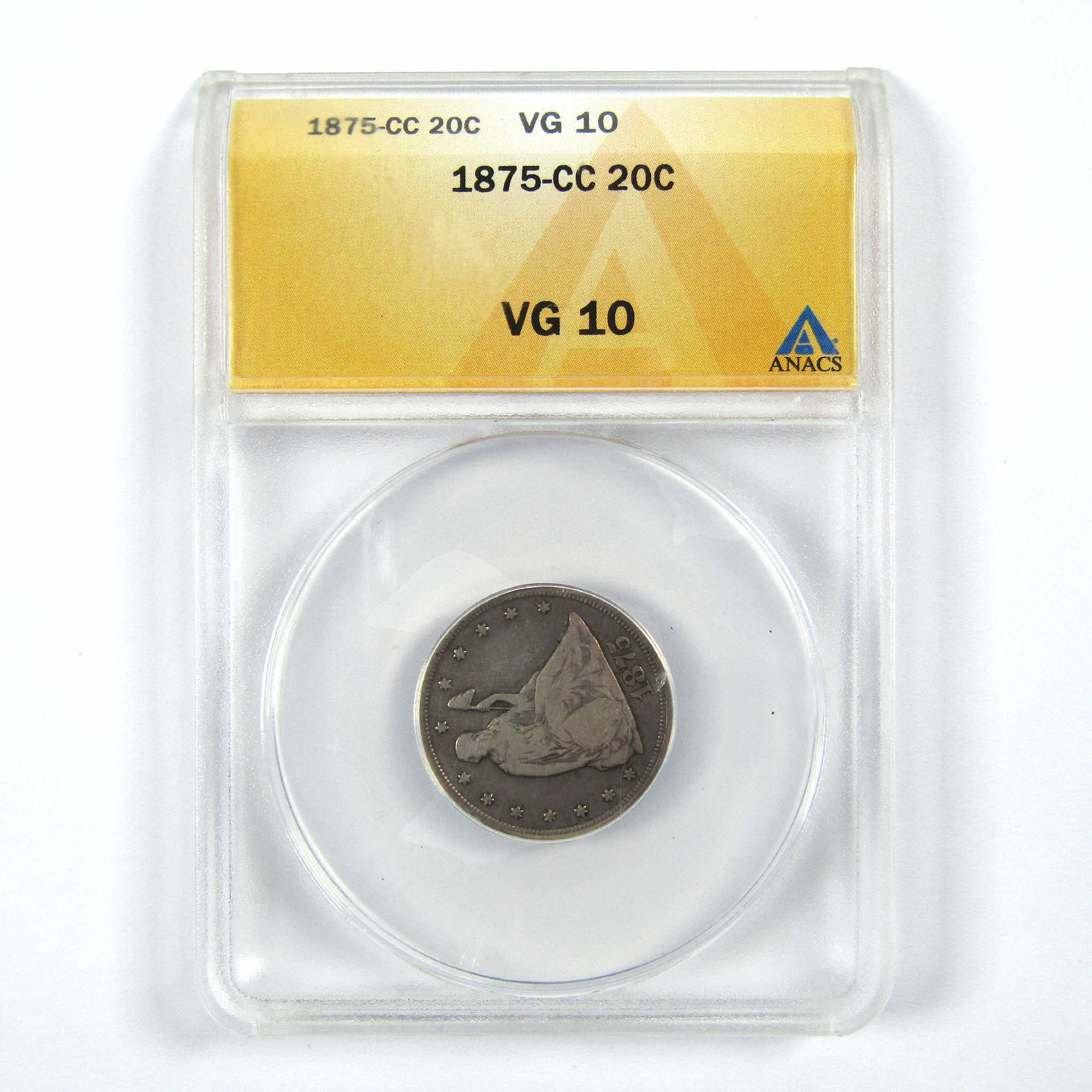 1875 CC Seated Liberty Twenty Cent Piece VG 10 ANACS Silver SKU:I11944