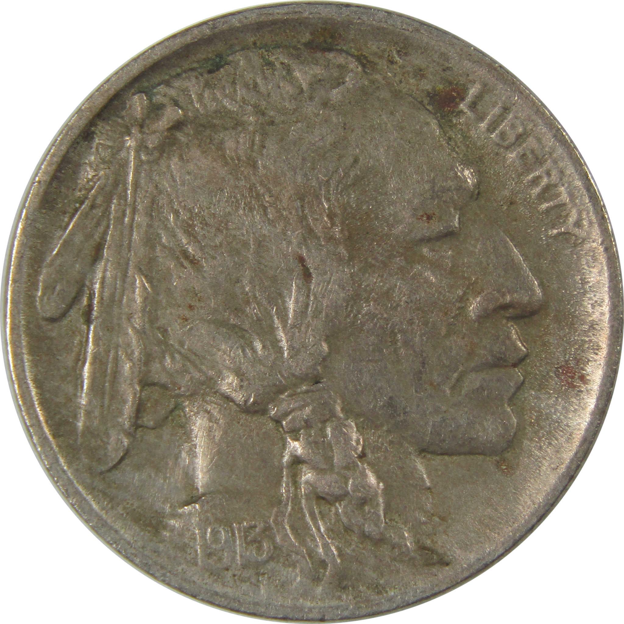 1913 Type 1 Indian Head Buffalo 5c XF EF Extremely Fine 5c SKU:I24004