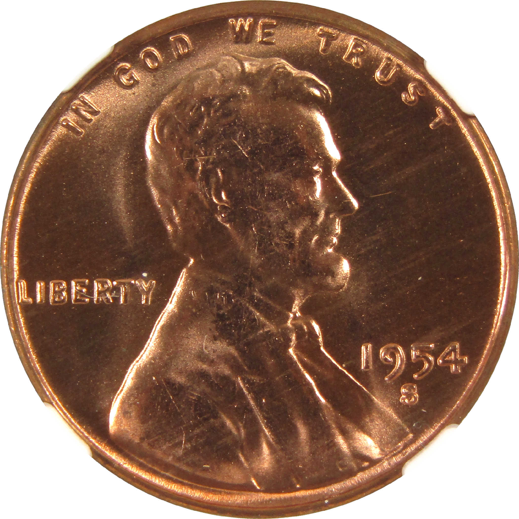 1954 S Lincoln Wheat Cent MS 66 RD NGC Penny 1c Unc SKU:I11566