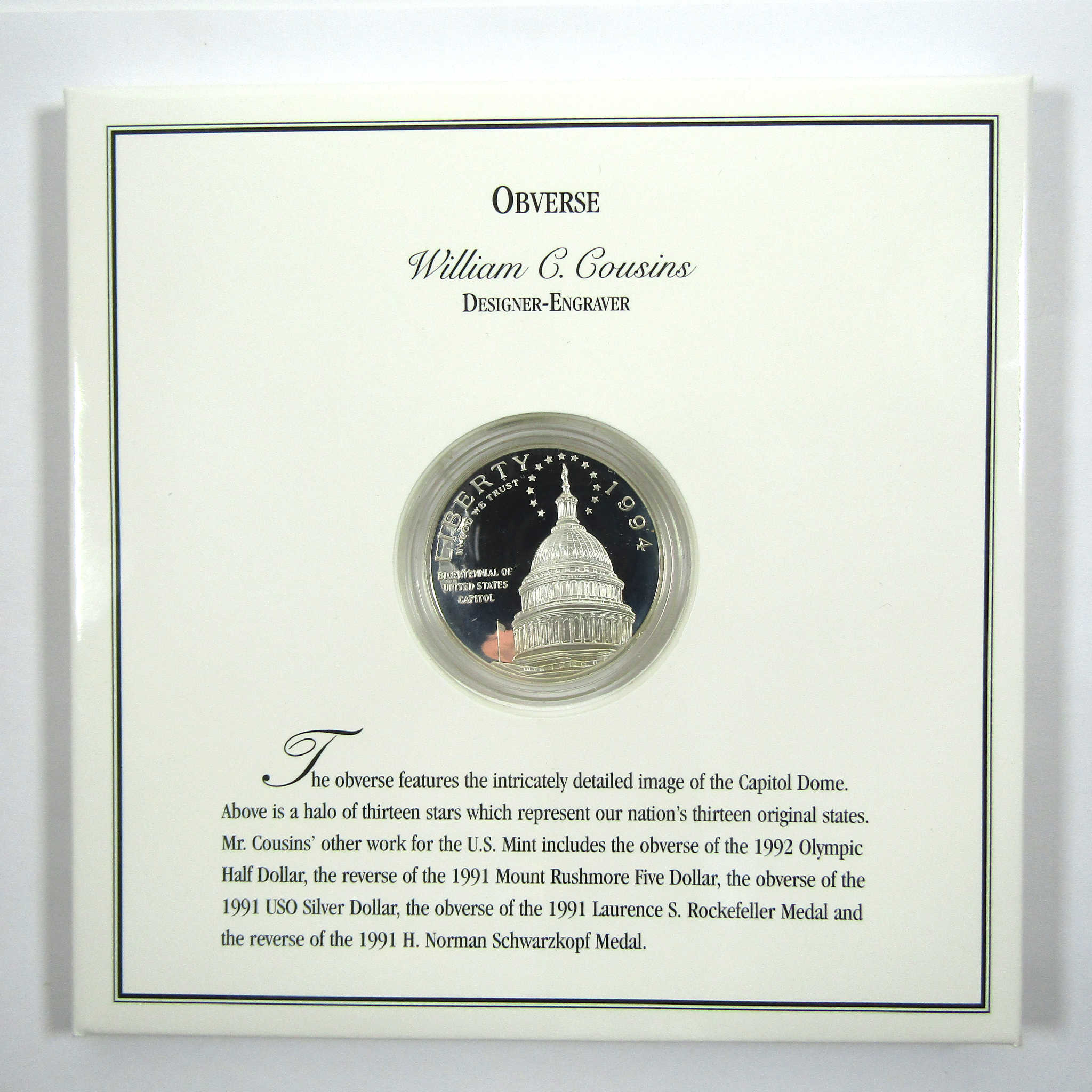 U.S. Capitol Bicentennial Commemorative Coin OGP COA SKU:CPC4833