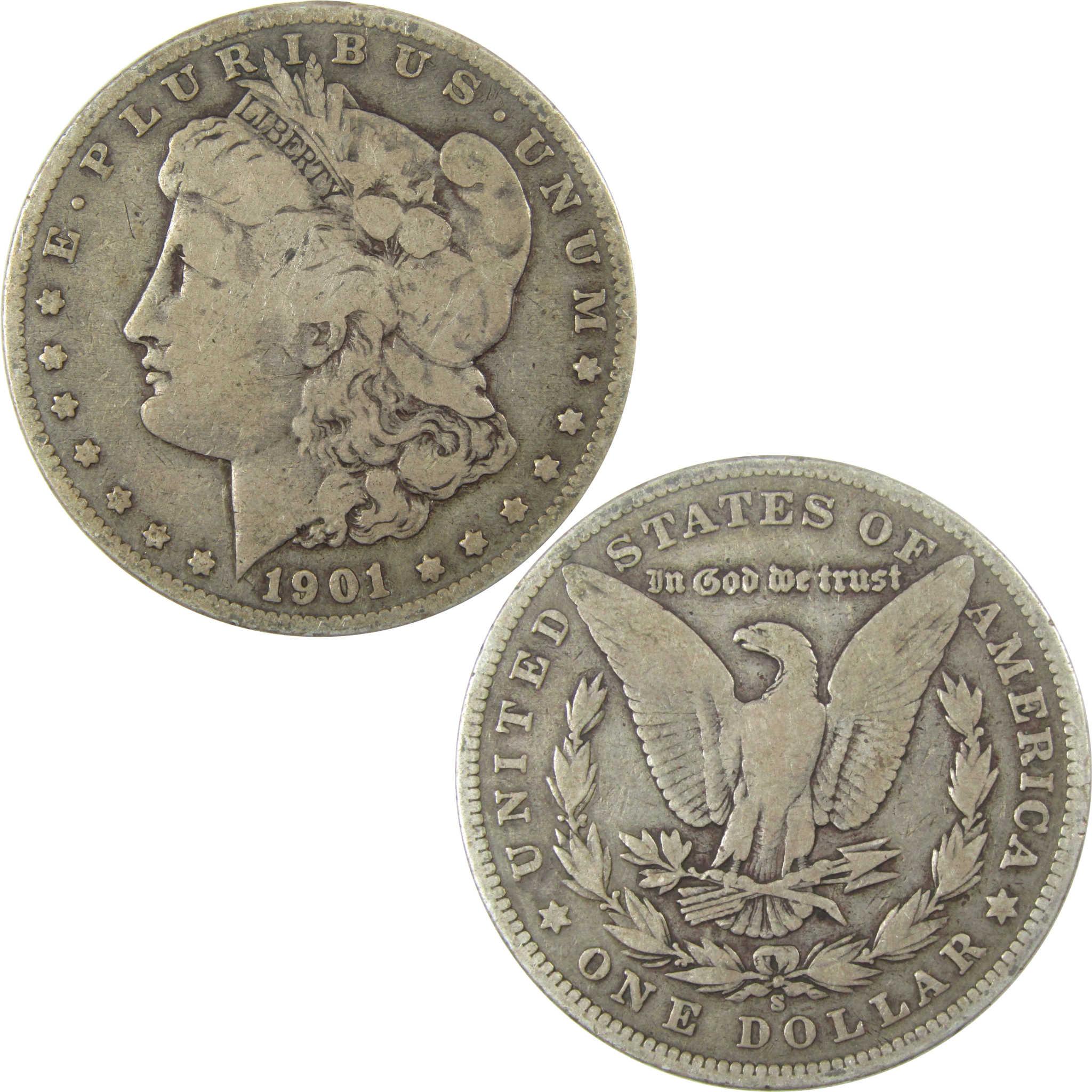 1901 S Morgan Silver Dollar VG Very Good $1 Coin SKU:I25363 - Morgan coin - Morgan silver dollar - Morgan silver dollar for sale - Profile Coins &amp; Collectibles