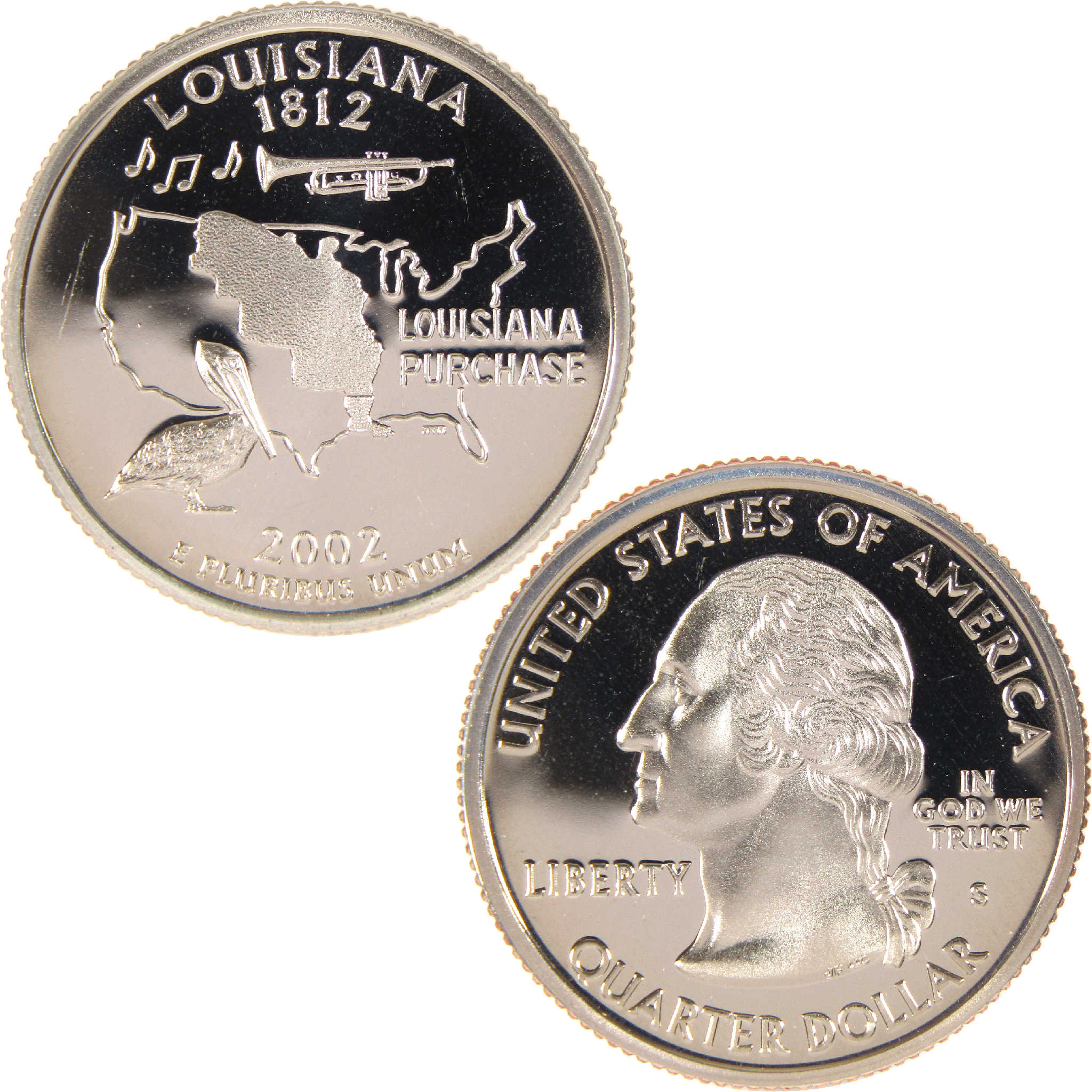 2002 S Louisiana State Quarter Clad 25c Proof Coin