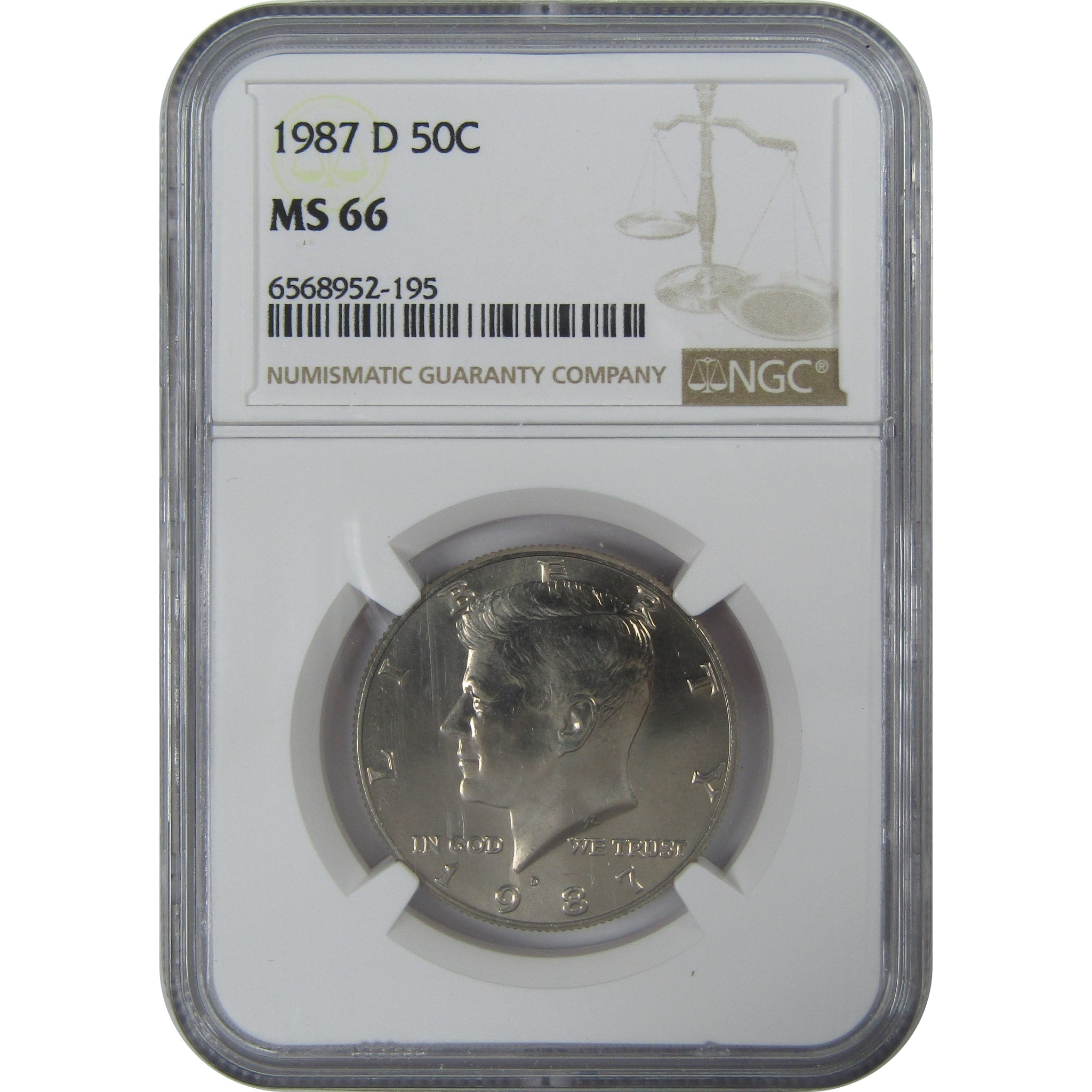 1987 P&D Kennedy Half Dollar 2 Coin Set MS 66 NGC Clad 50c SKU:CPC9080