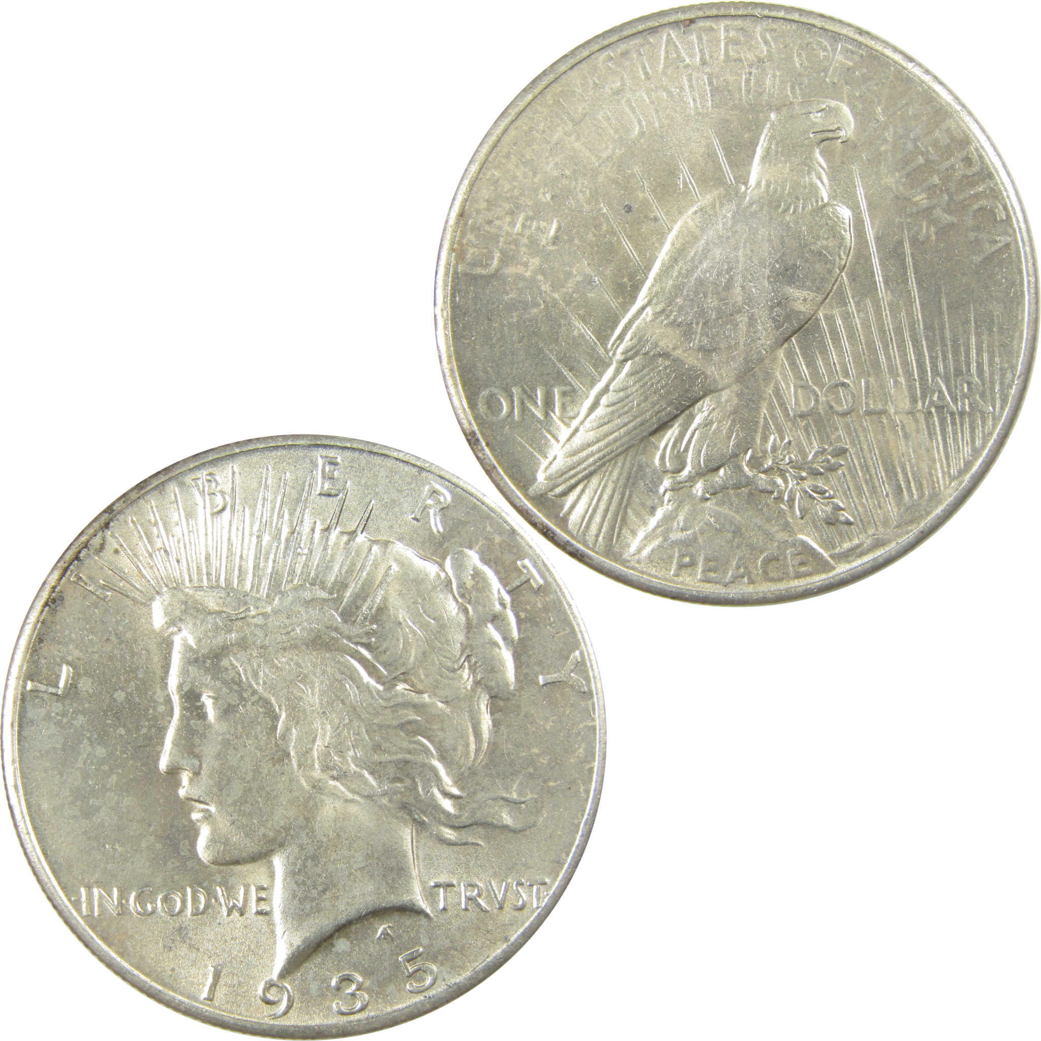 1935 Peace Dollar Borderline Uncirculated Silver $1 Coin SKU:I20979