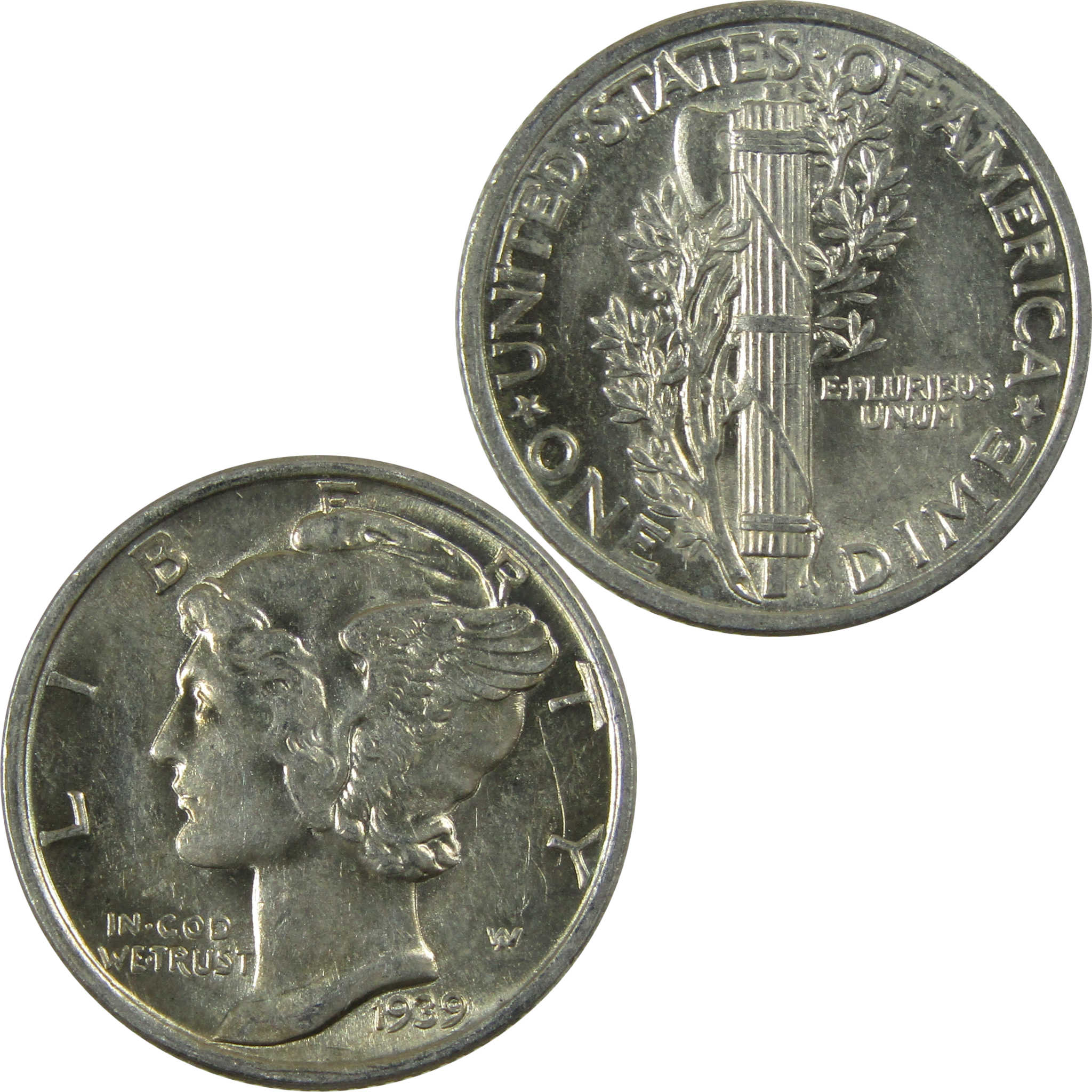 1939 Mercury Silver Dime AU About Uncirculated 10c Coin SKU:CP343