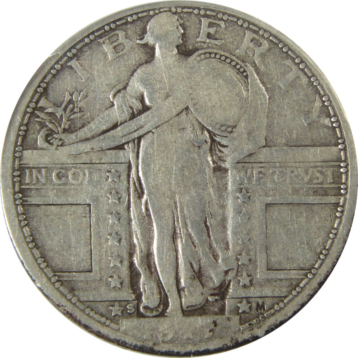 1917 S Type 1 Standing Liberty Silver Quarter F 15 ANACS SKU:I28000