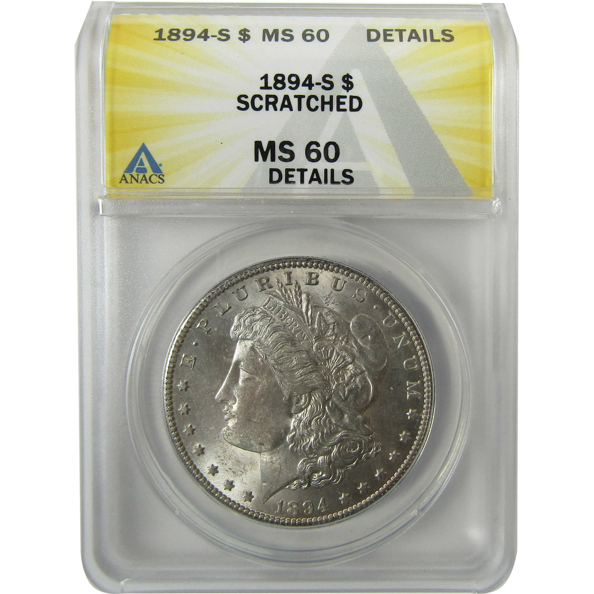 1894 S Morgan Silver Dollar MS 60 Details ANACS SKU:I28467