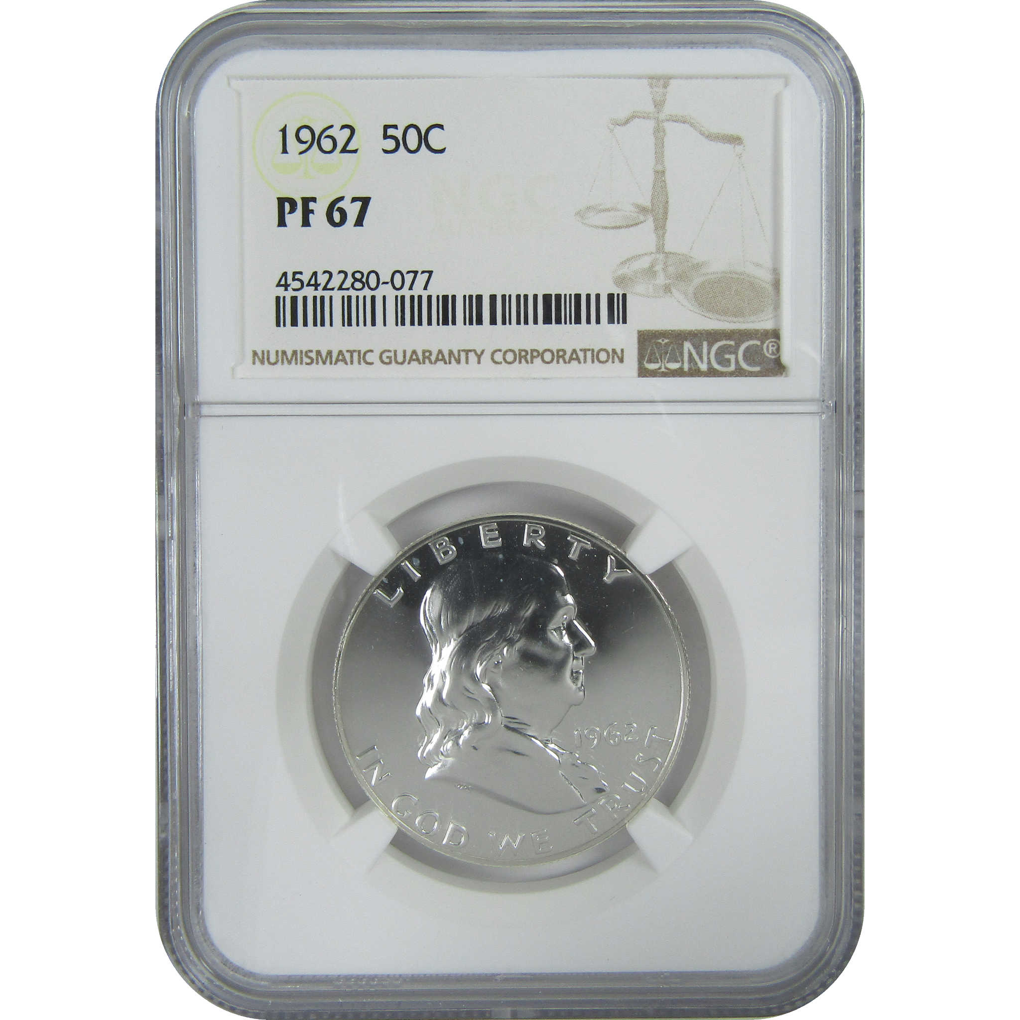 1962 Franklin Half Dollar PF 67 NGC Silver 50c Proof Coin SKU:CPC9272