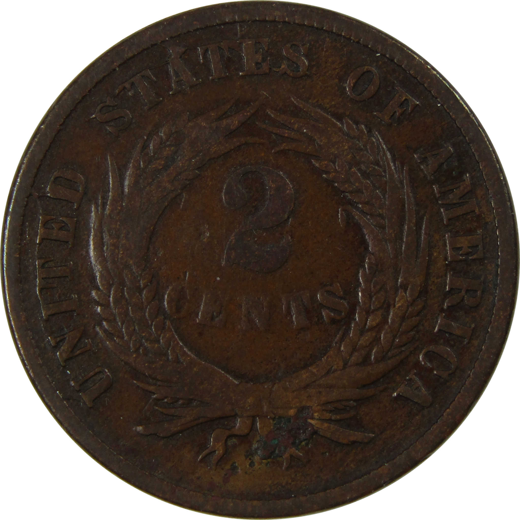 1865 Two Cent Piece VG Very Good 2c Coin SKU:I23914