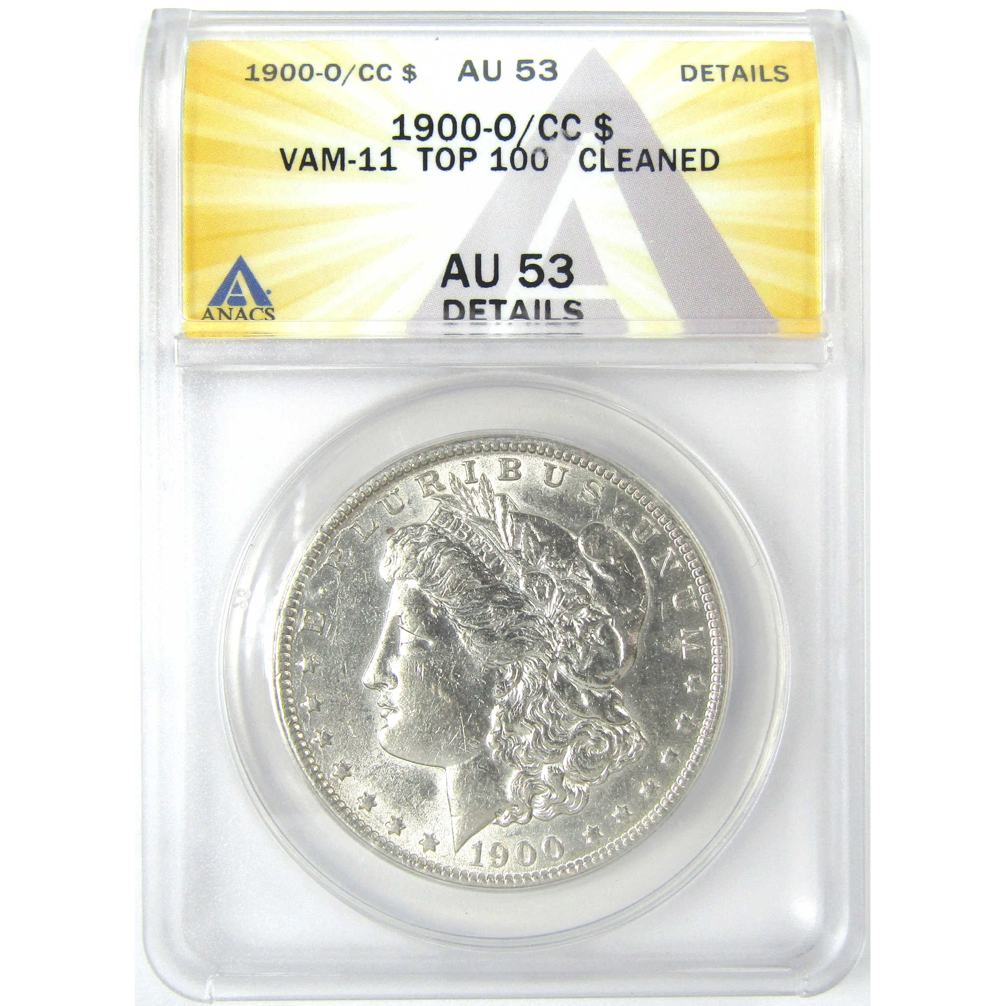 1900 O/CC VAM-11 Top 100 Morgan Dollar AU 53 Details ANACS SKU:I16230 - Morgan coin - Morgan silver dollar - Morgan silver dollar for sale - Profile Coins &amp; Collectibles