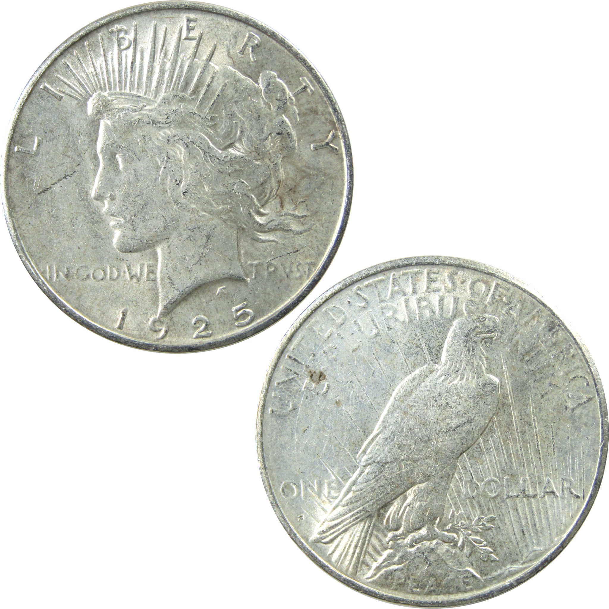 1925 S Peace Dollar AU About Uncirculated Silver $1 Coin SKU:I13632