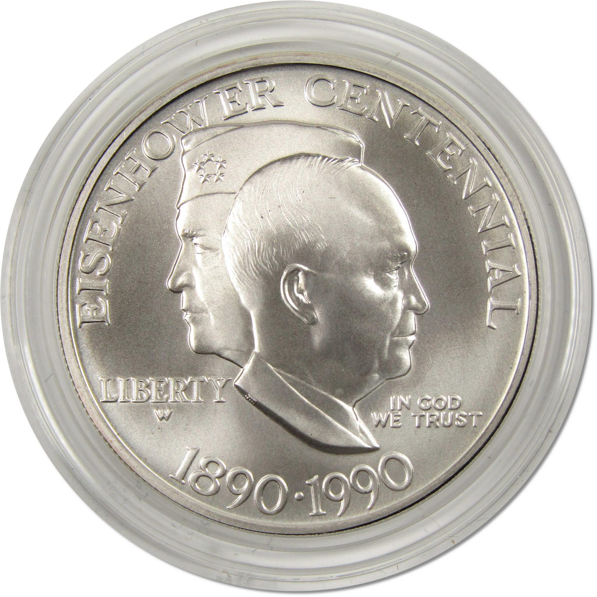 Eisenhower Centennial Commemorative Dollar 1990 W BU Silver $1 OGP COA