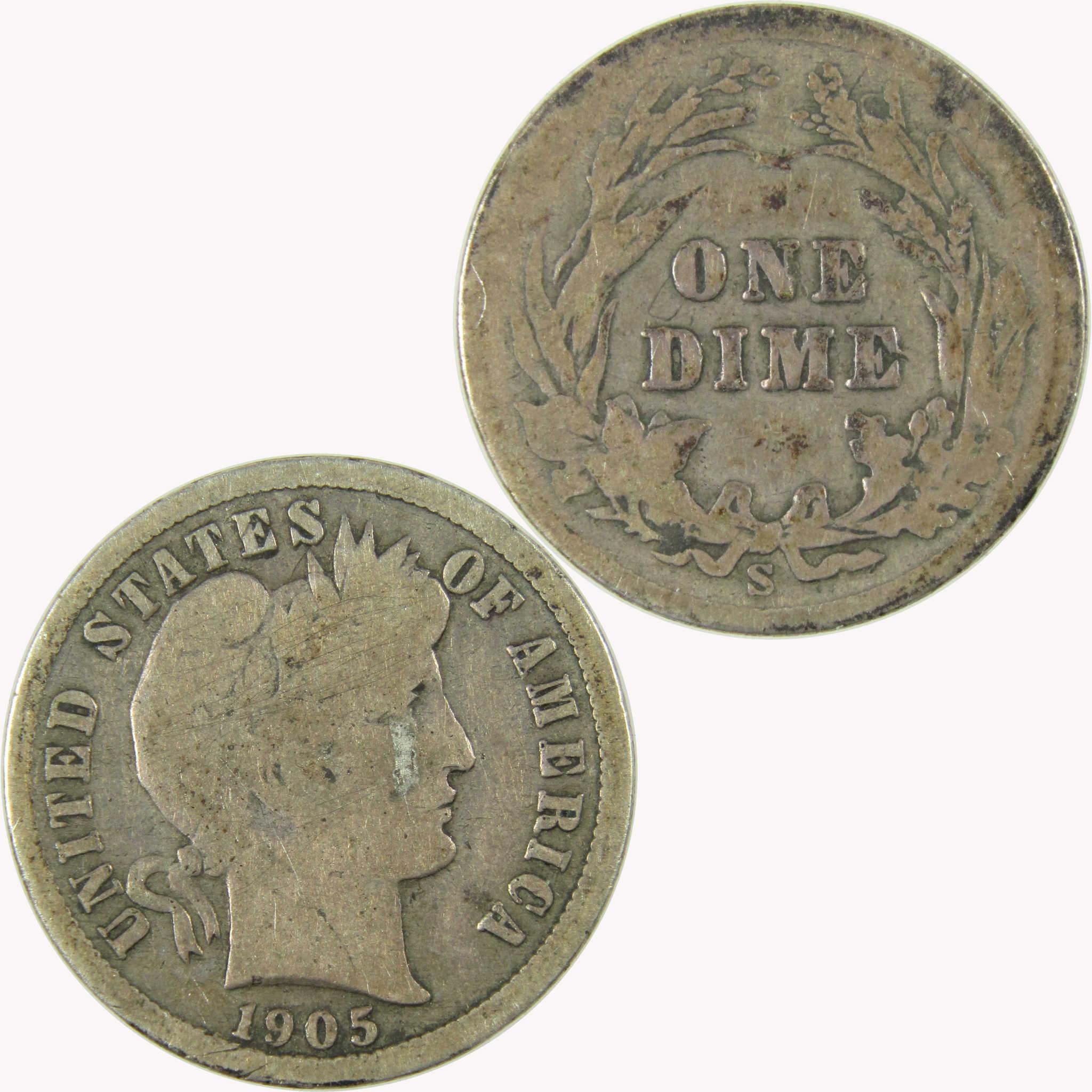 1900 O Barber Silver Dime AG About Good 10c Coin Collectible SKU:CP714