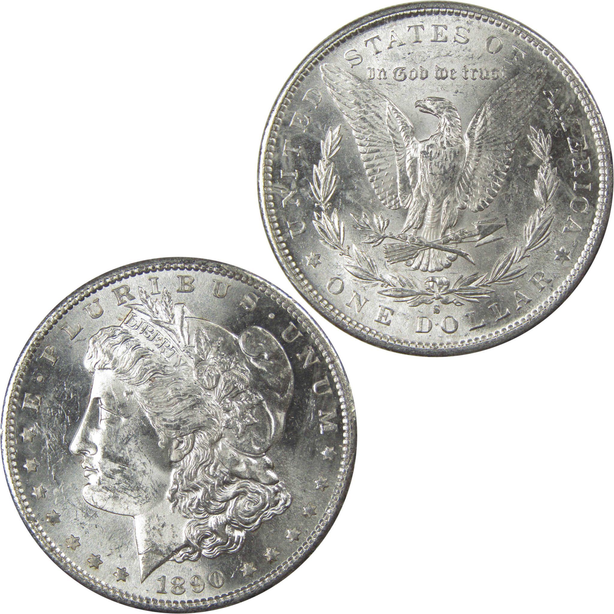 1890 S Morgan Dollar Uncirculated Silver $1 Coin SKU:I21080 - Morgan coin - Morgan silver dollar - Morgan silver dollar for sale - Profile Coins &amp; Collectibles