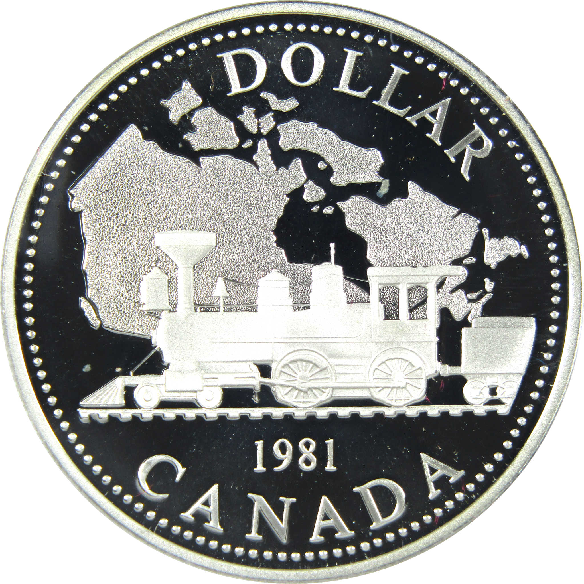 1981 Canadian Trans-Canada Railway Dollar Silver $1 Proof SKU:CPC7792