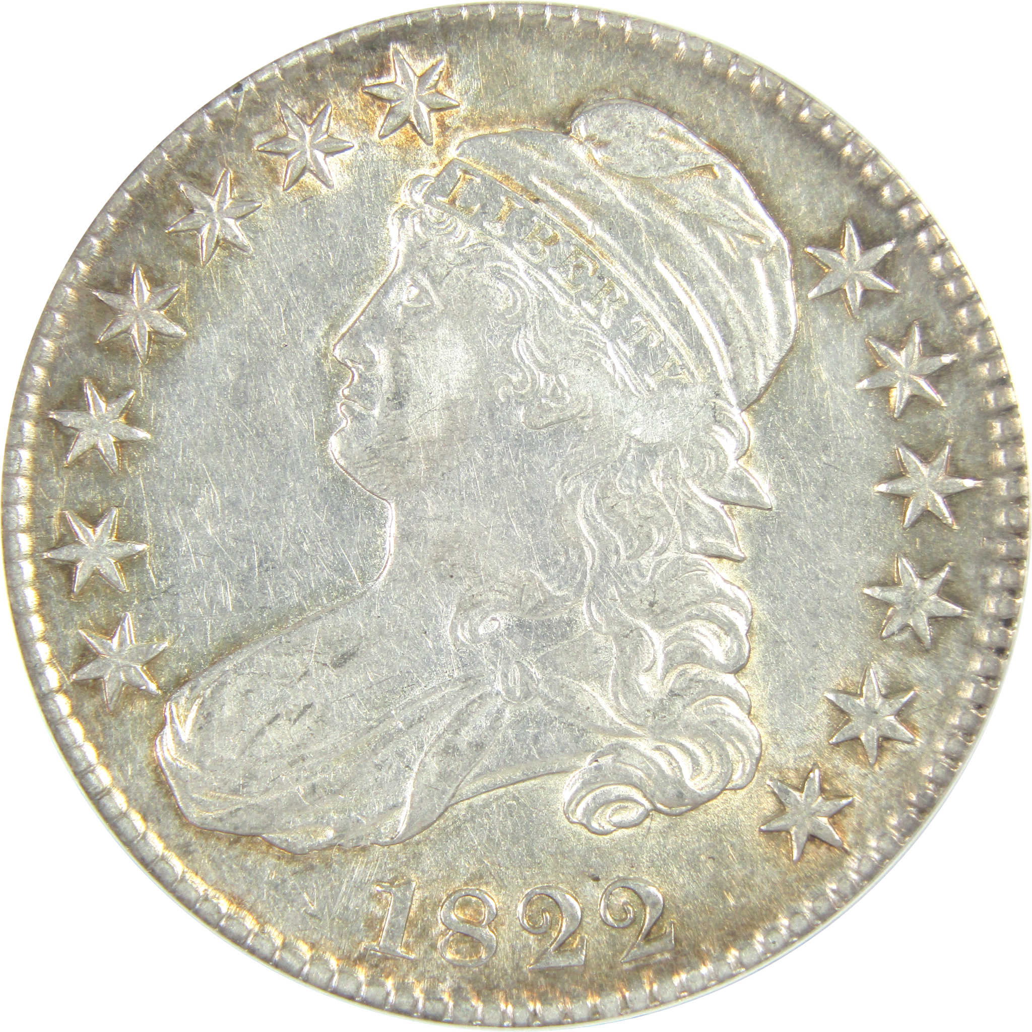 1822 Capped Bust Half Dollar EF 45 ANACS Silver 50c Coin SKU:I16337