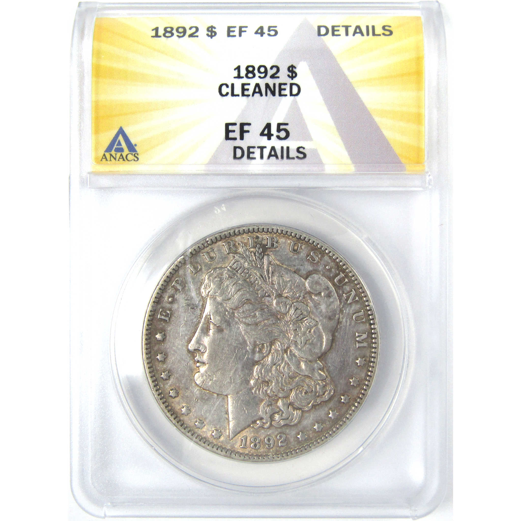 1892 Morgan Dollar EF 45 Details ANACS Silver $1 Coin SKU:I16204 - Morgan coin - Morgan silver dollar - Morgan silver dollar for sale - Profile Coins &amp; Collectibles