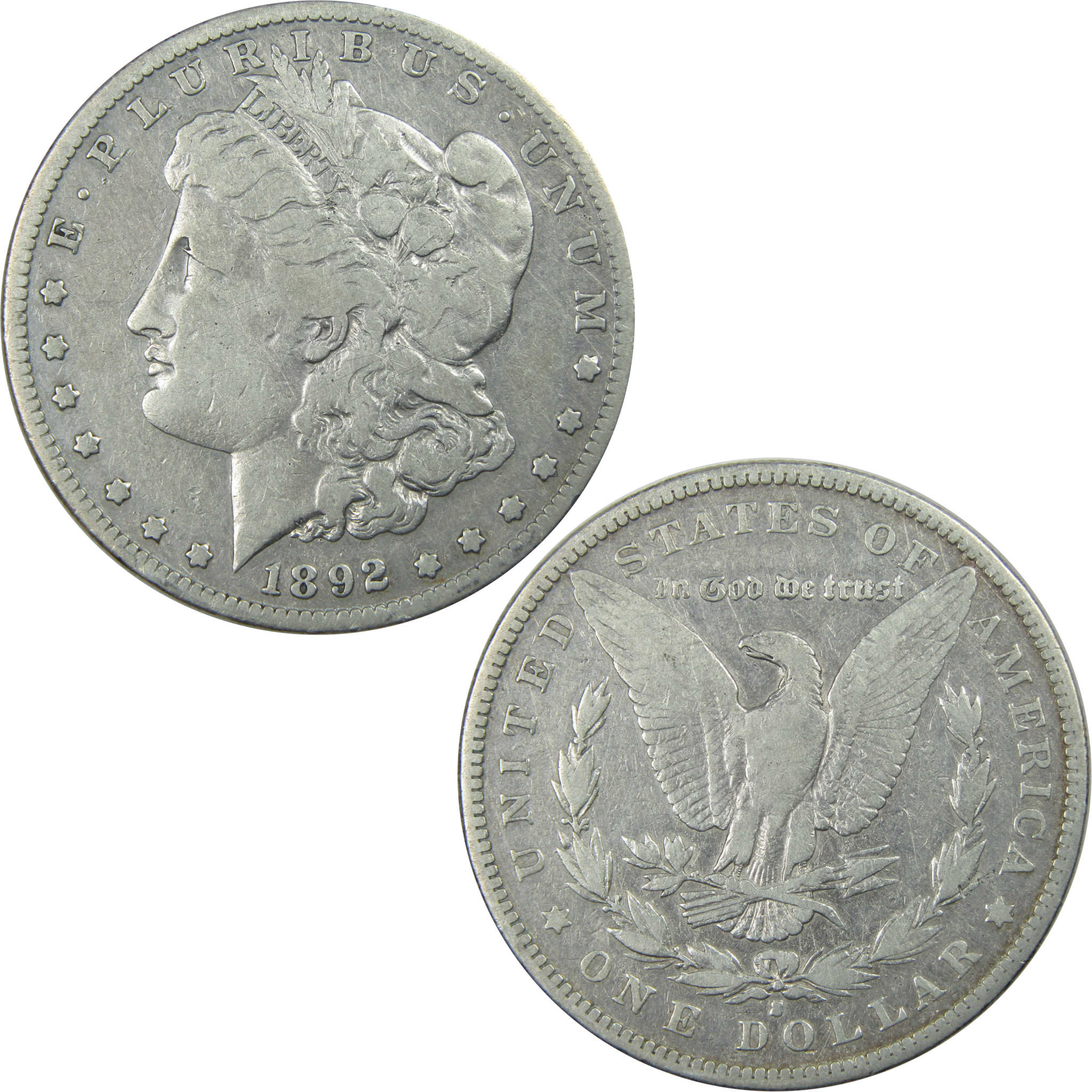 1892 S Morgan Dollar VG Very Good Details Silver $1 Coin SKU:I15248 - Morgan coin - Morgan silver dollar - Morgan silver dollar for sale - Profile Coins &amp; Collectibles