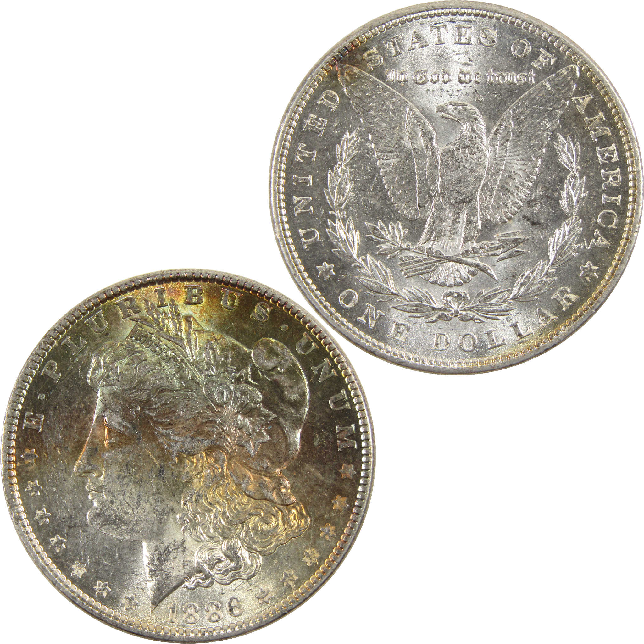1886 Morgan Dollar Uncirculated Silver $1 Coin Toned SKU:CPC6167