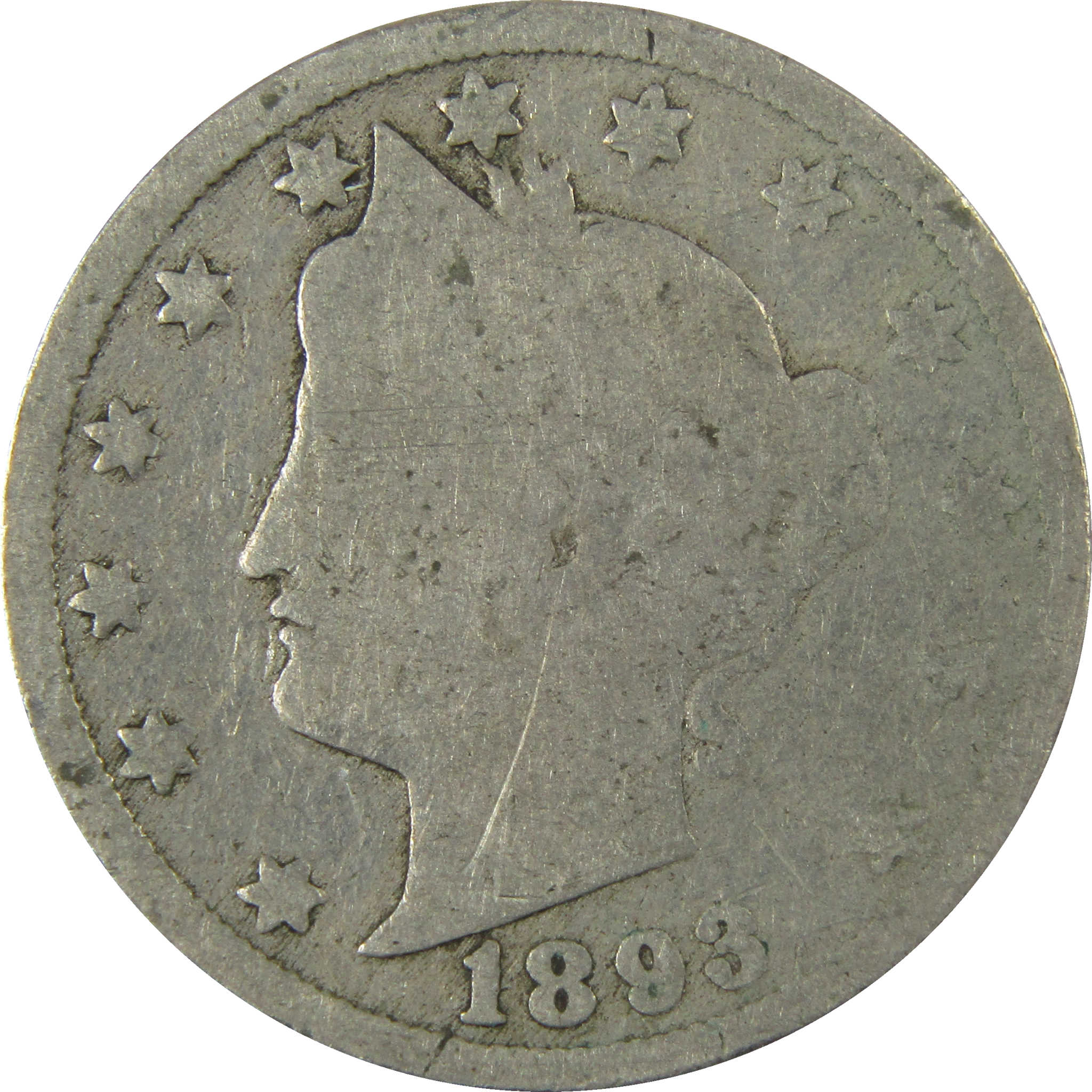 1893 Liberty Head V Nickel AG About Good 5c Coin SKU:I27220