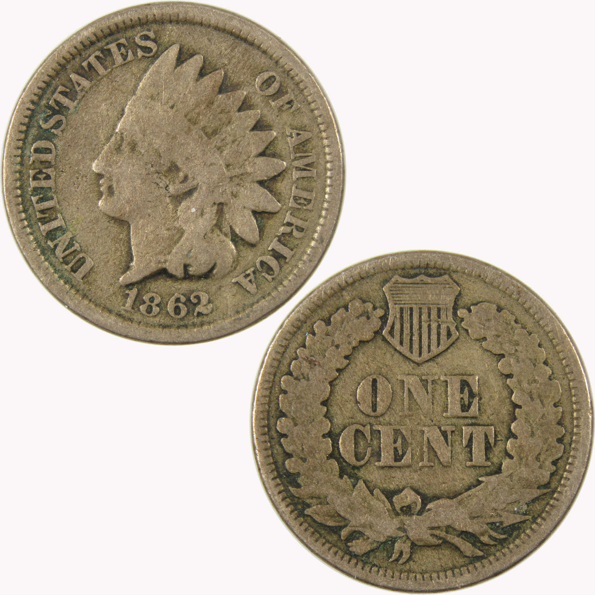 1862 Indian Head Cent G Good Penny 1c Coin SKU:CP1089