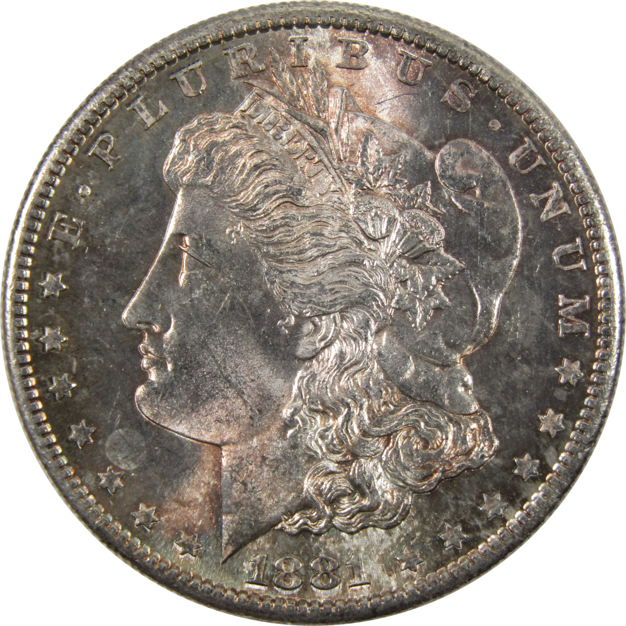 1881 S Morgan Dollar BU Uncirculated 90% Silver $1 Toned SKU:I9005