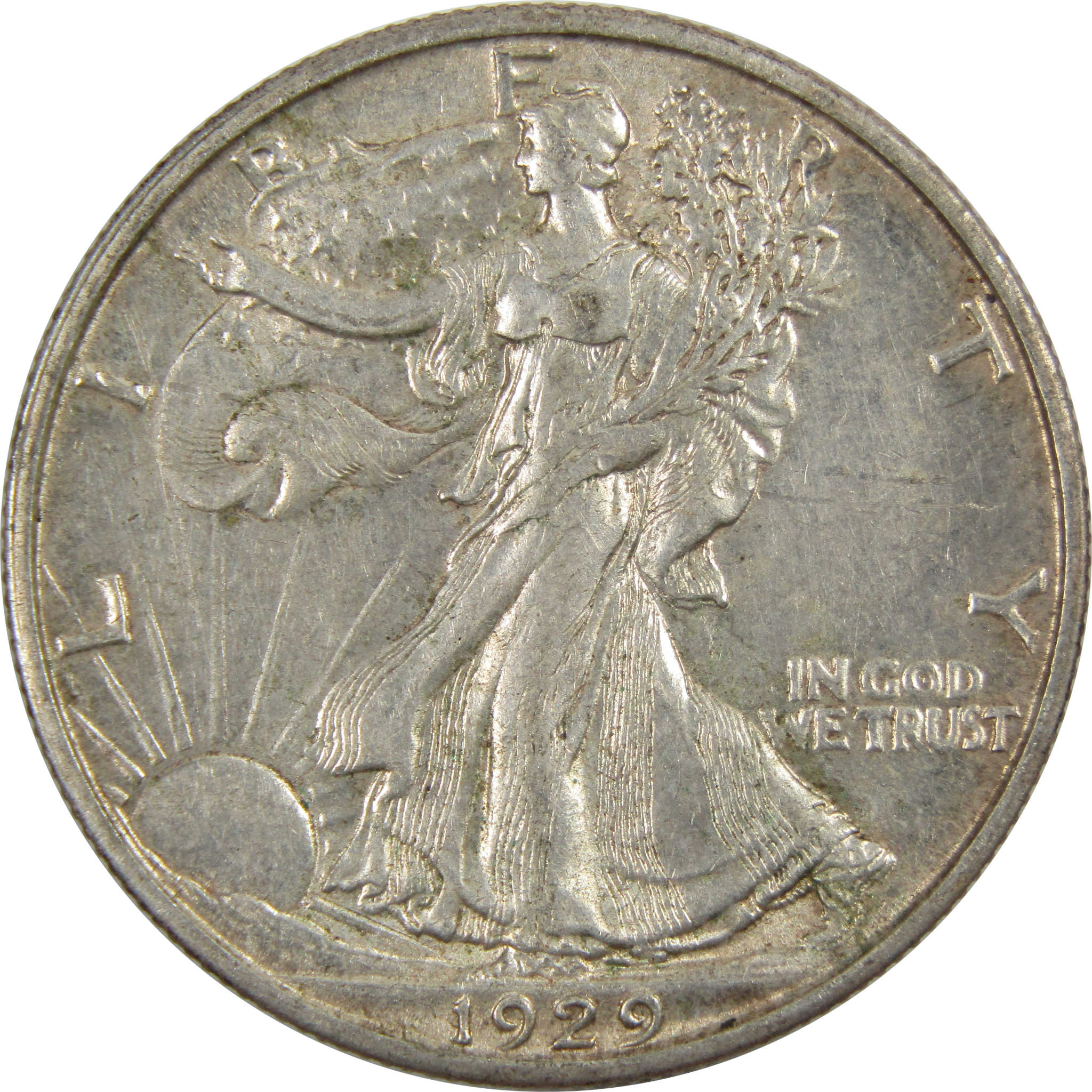 1929 S Liberty Walking Half Dollar Borderline Uncirculated SKU:I8190