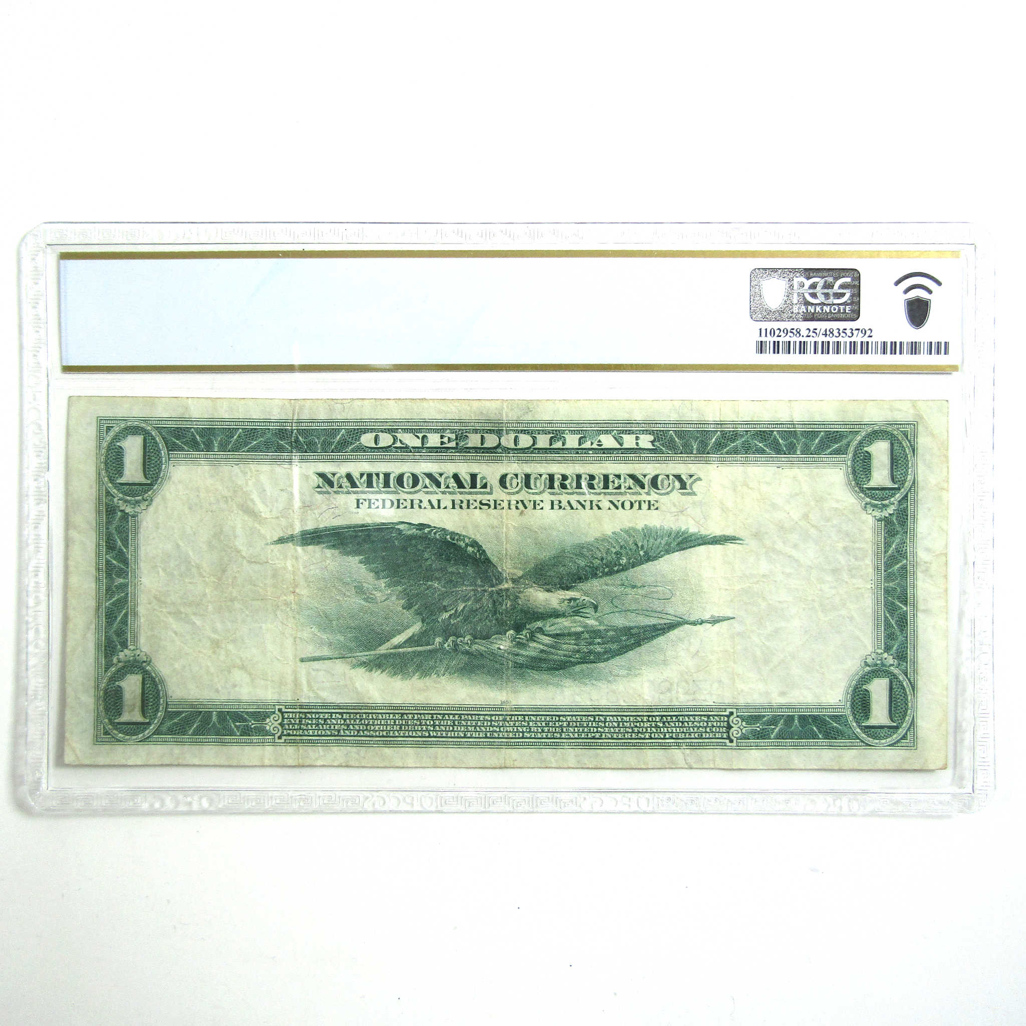 1918 $1 Federal Reserve Bank Note Very Fine 25 PCGS SKU:I10775