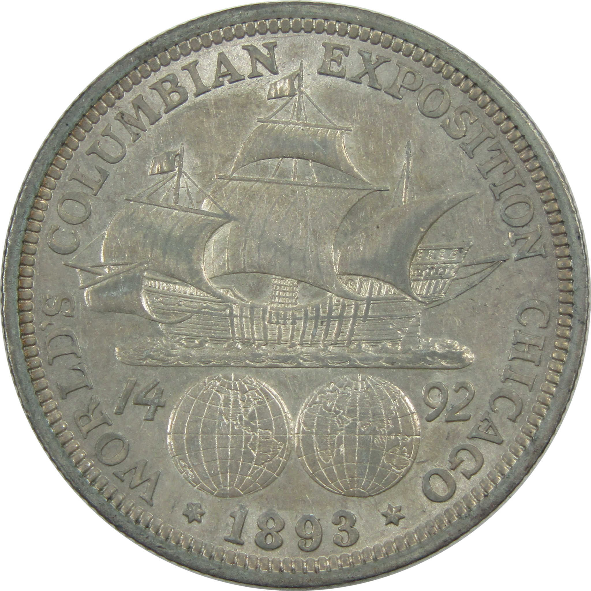World's Columbian Exposition Half 1893 AU Silver 50c Coin SKU:I13460