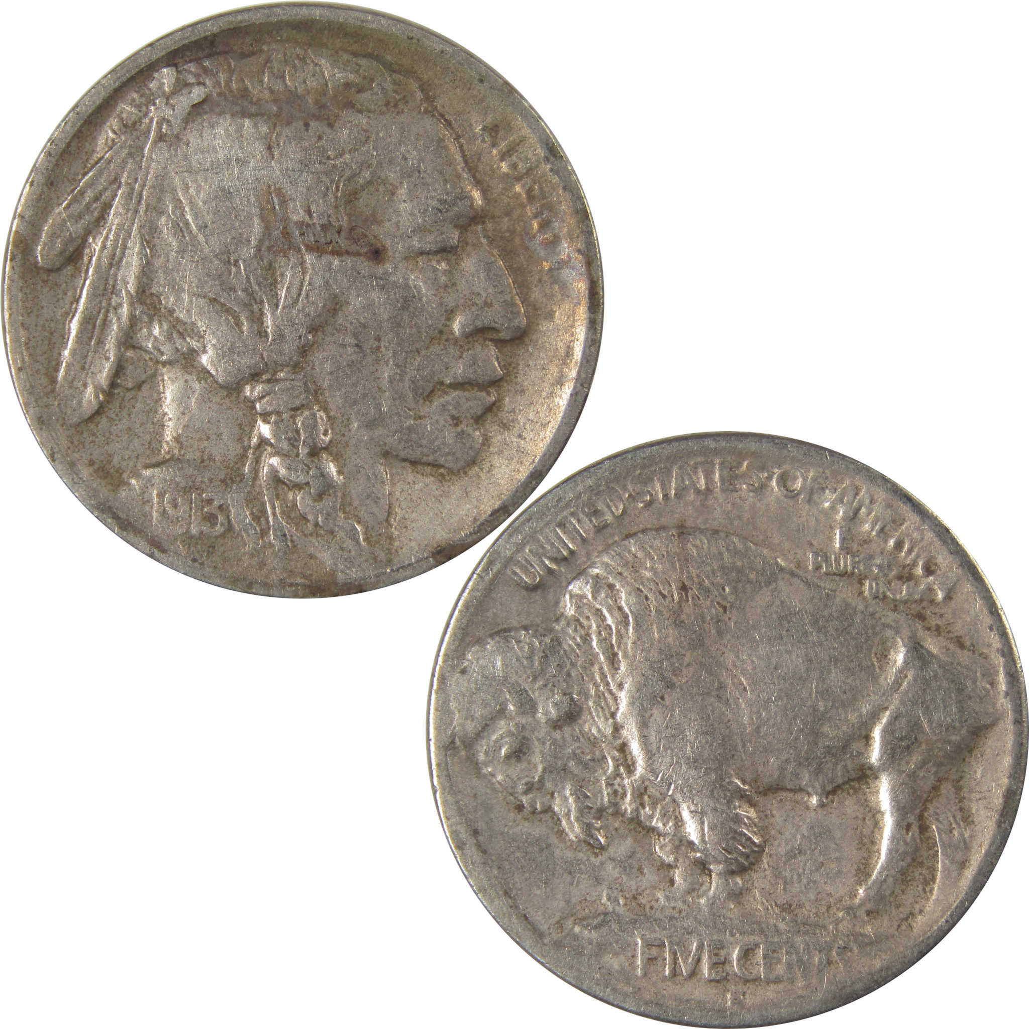 1913 S Type 1 Indian Head Buffalo Nickel F Fine Details SKU:I22903