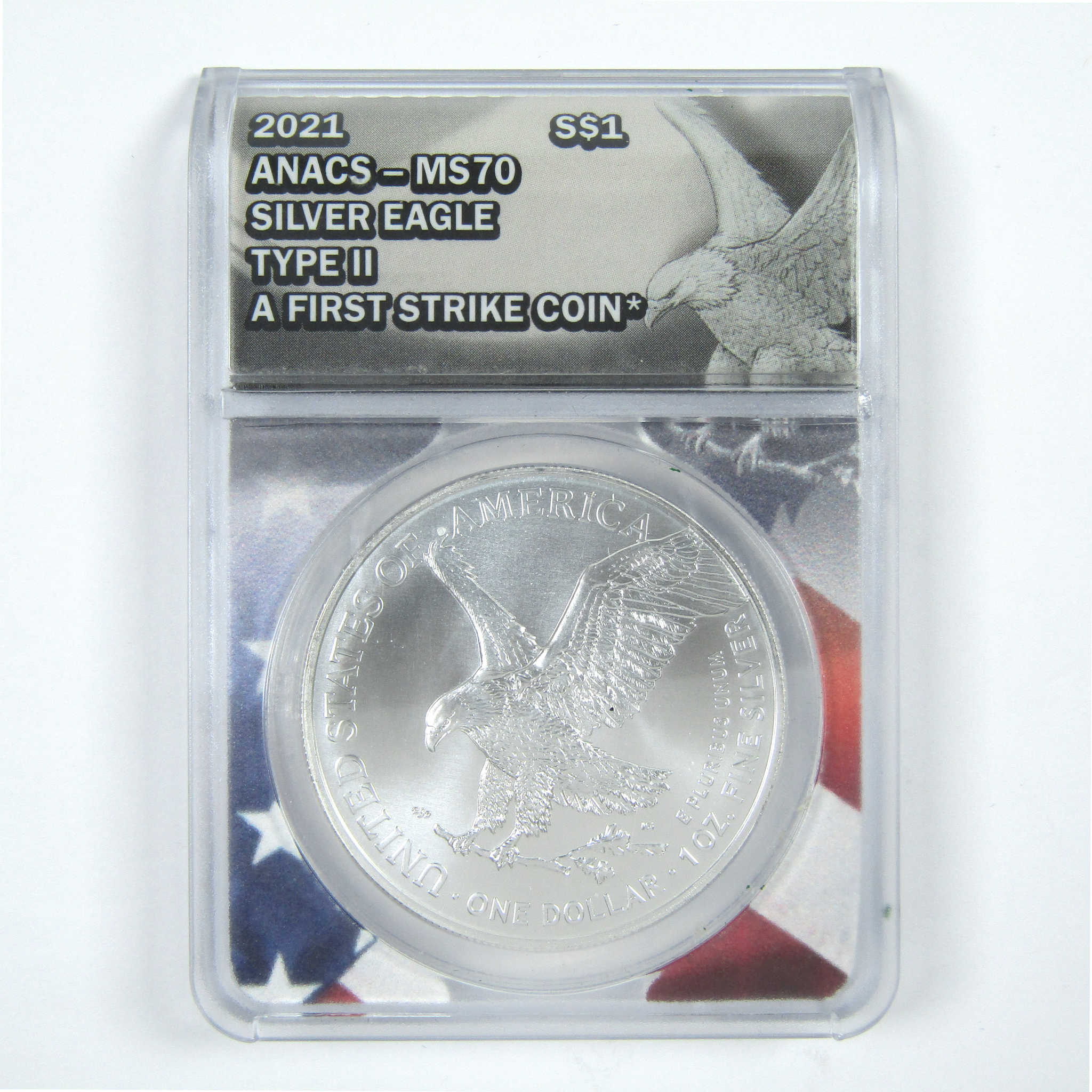 2021 Type 2 American Silver Eagle MS 70 ANACS $1 SKU:CPC8033