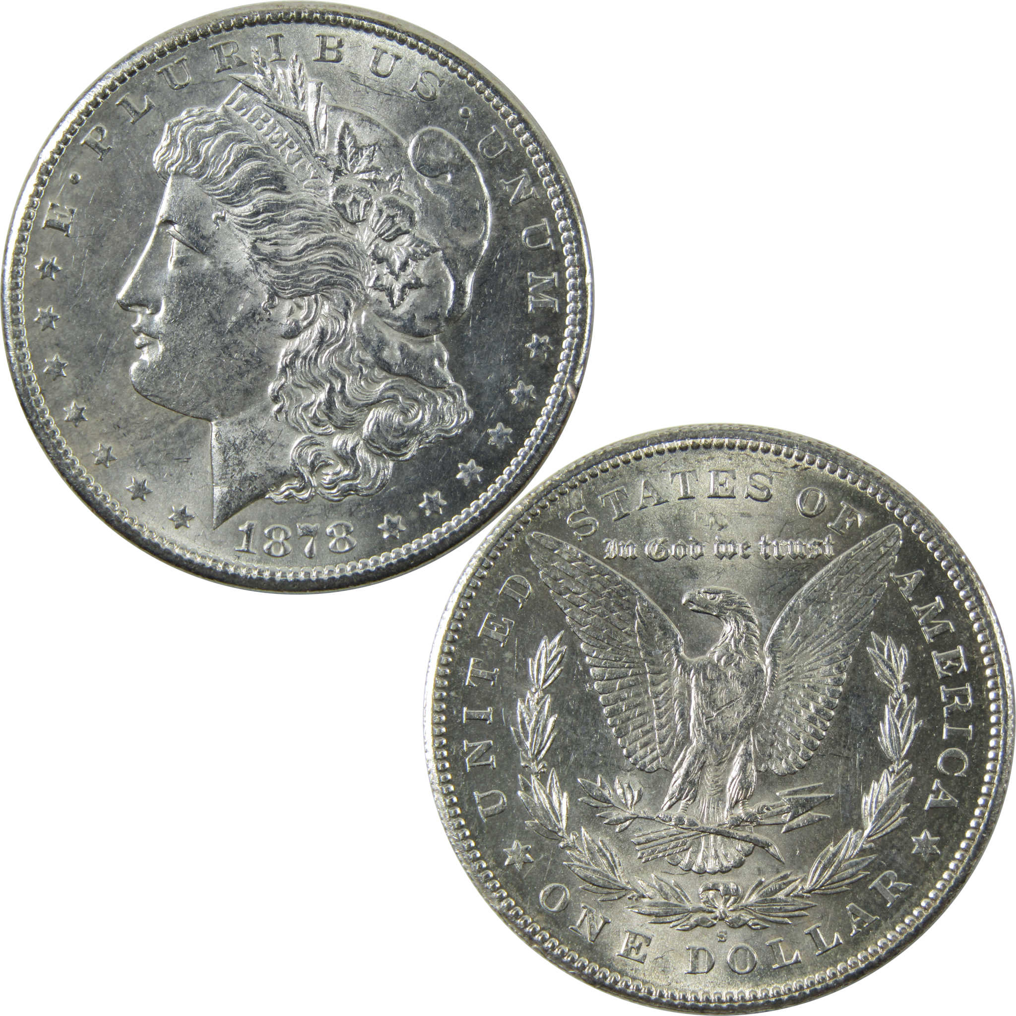 1878 S Morgan Dollar AU About Uncirculated Silver $1 Coin SKU:I14204 - Morgan coin - Morgan silver dollar - Morgan silver dollar for sale - Profile Coins &amp; Collectibles