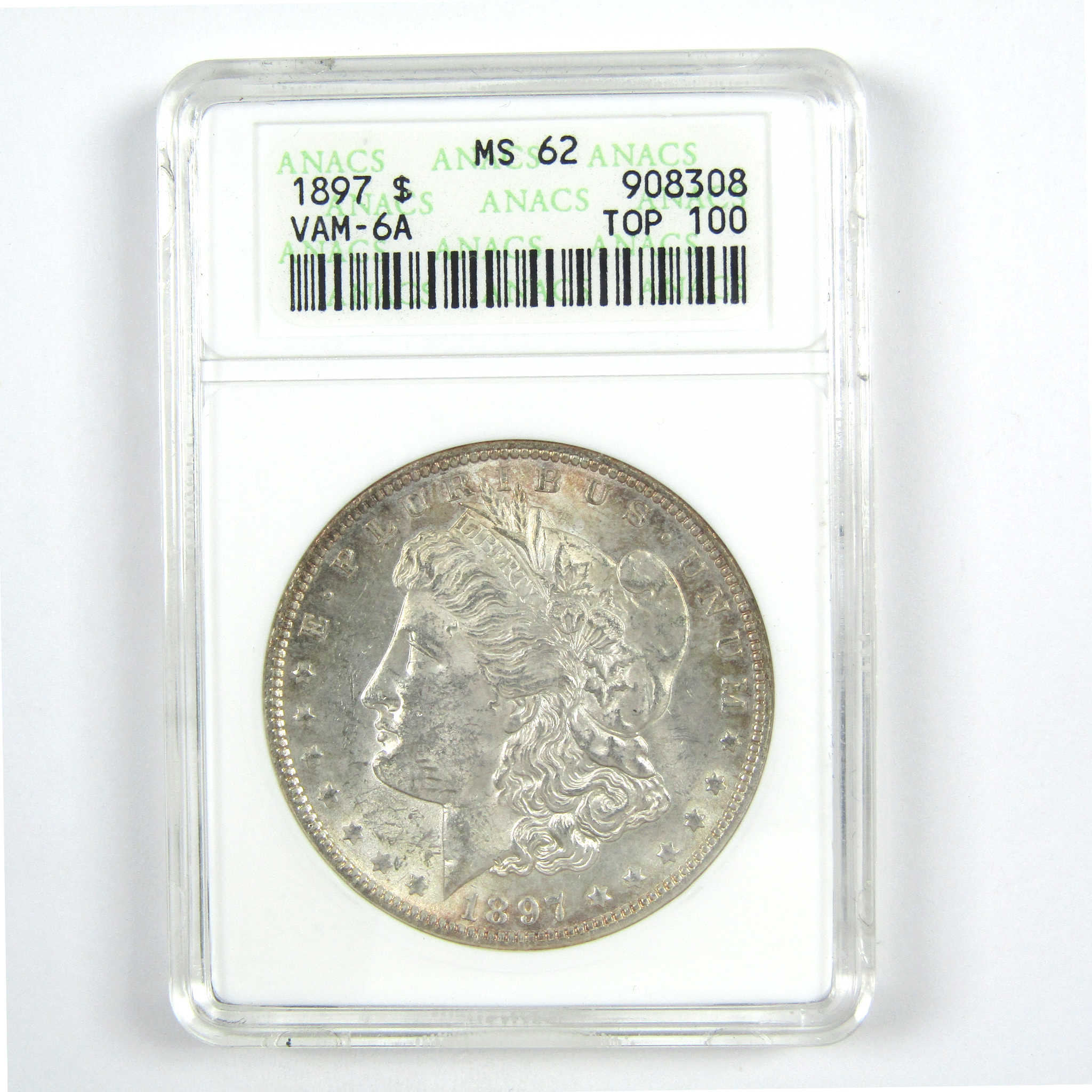 1897 VAM-6A Morgan Dollar MS 62 ANACS Silver $1 Coin SKU:CPC7349 - Morgan coin - Morgan silver dollar - Morgan silver dollar for sale - Profile Coins &amp; Collectibles