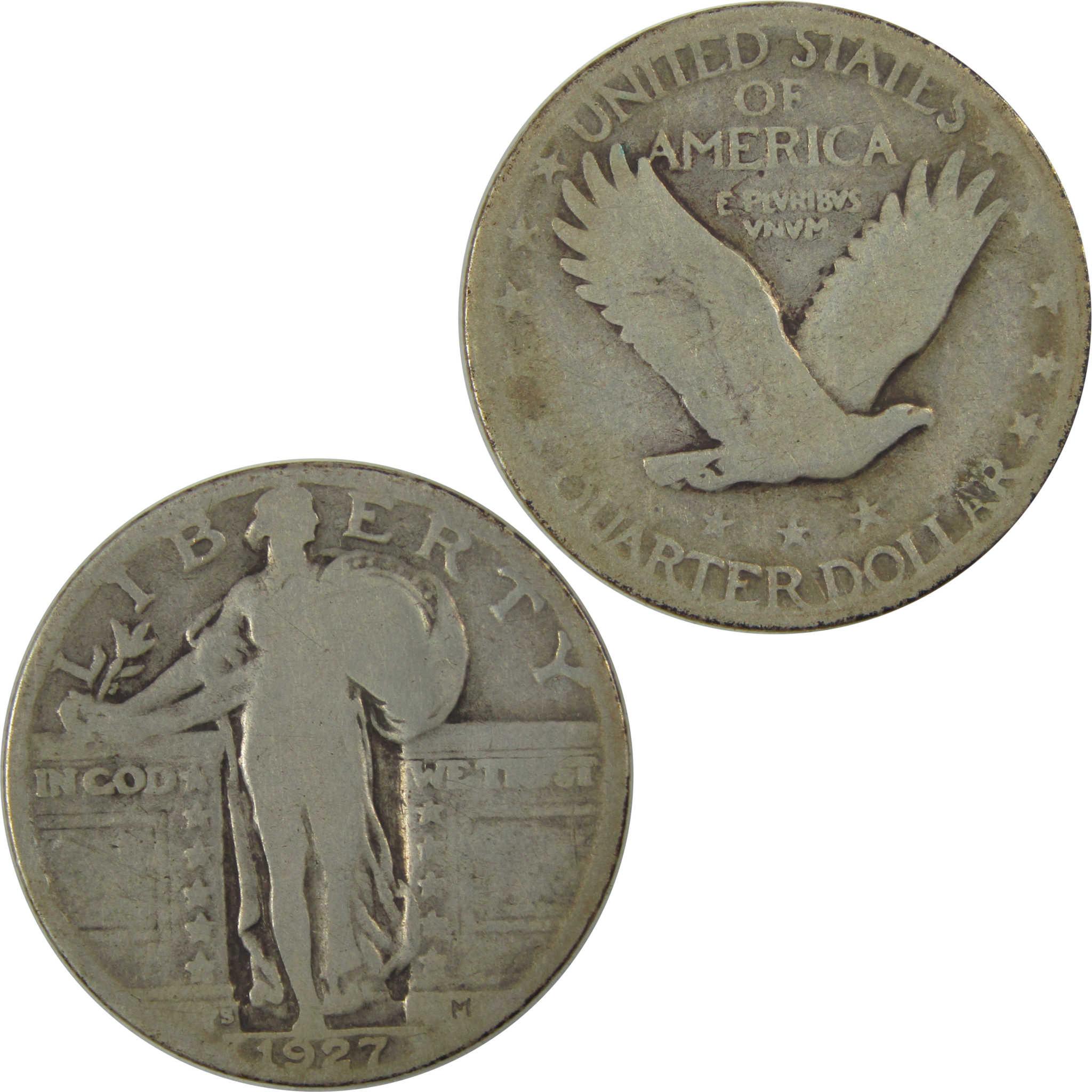 1927 S Standing Liberty Quarter G Good Silver 25c Coin SKU:I20249
