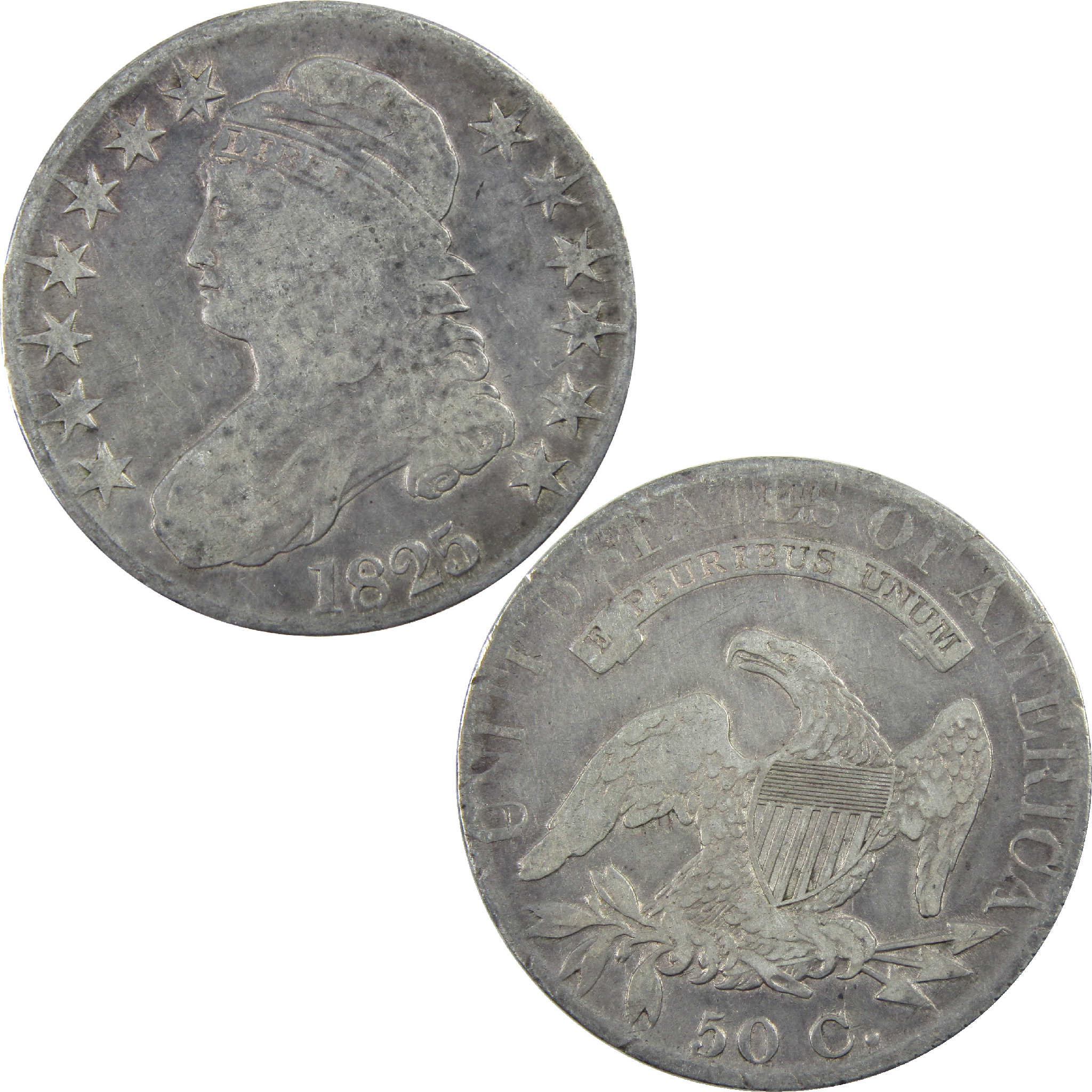 1825 Capped Bust Half Dollar AG About Good Silver 50c Coin SKU:I11749