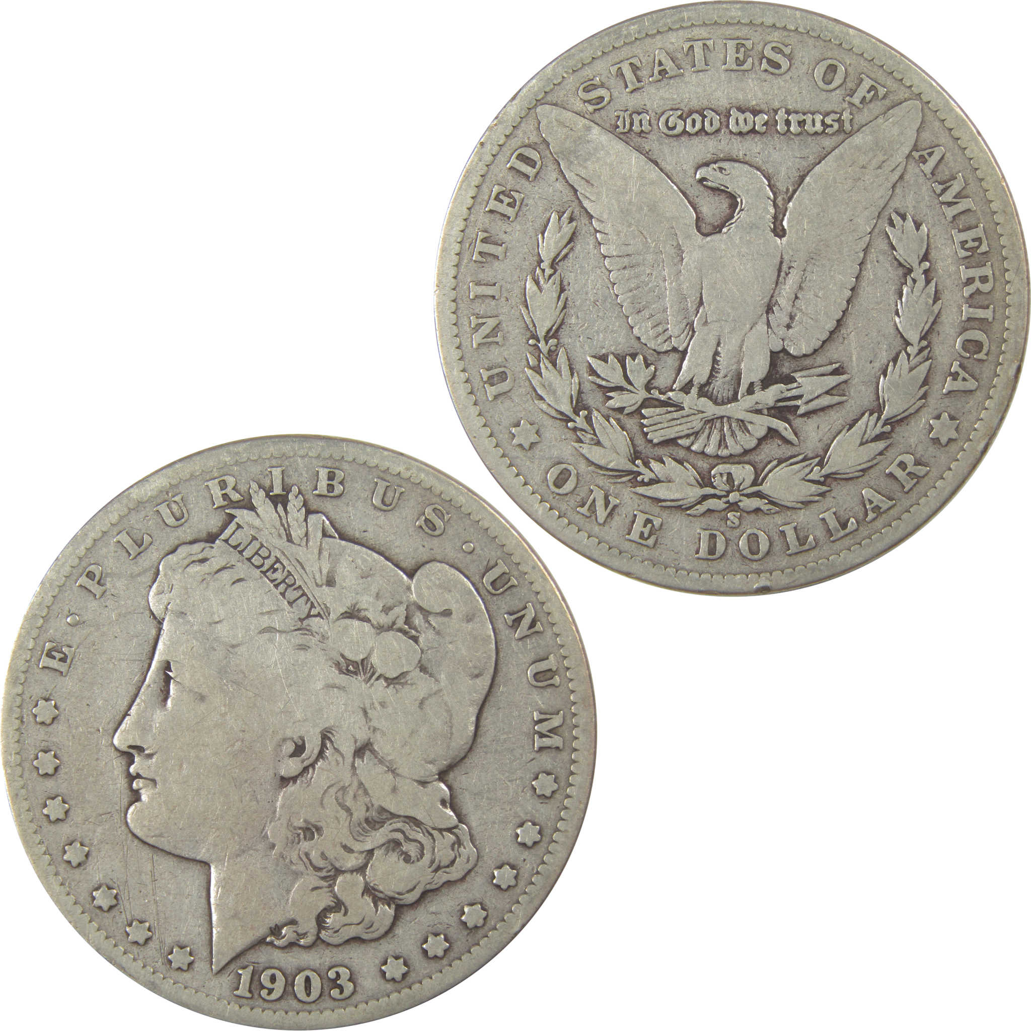 1903 S Morgan Dollar VG Very Good Silver $1 Coin SKU:I22267 - Morgan coin - Morgan silver dollar - Morgan silver dollar for sale - Profile Coins &amp; Collectibles