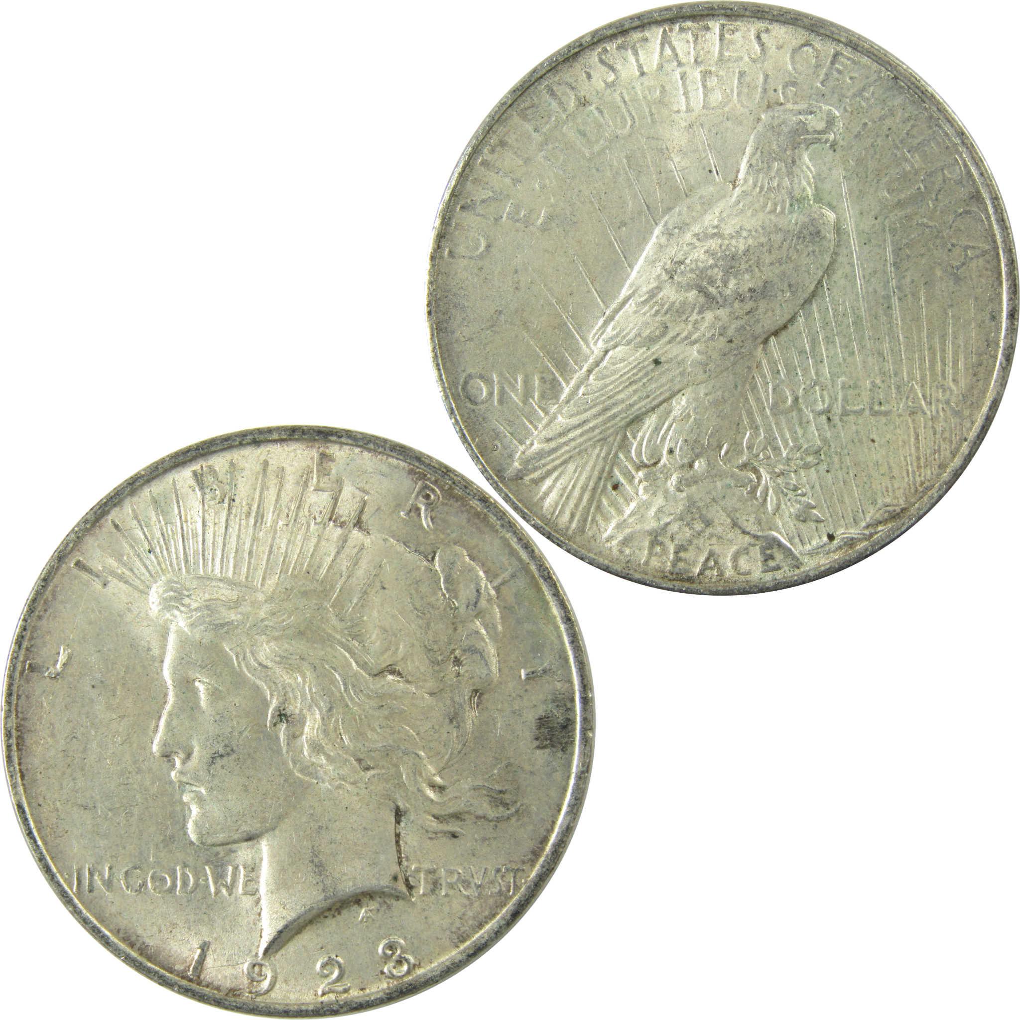 1923 D Peace Silver Dollar AU About Uncirculated $1 Coin SKU:I25195