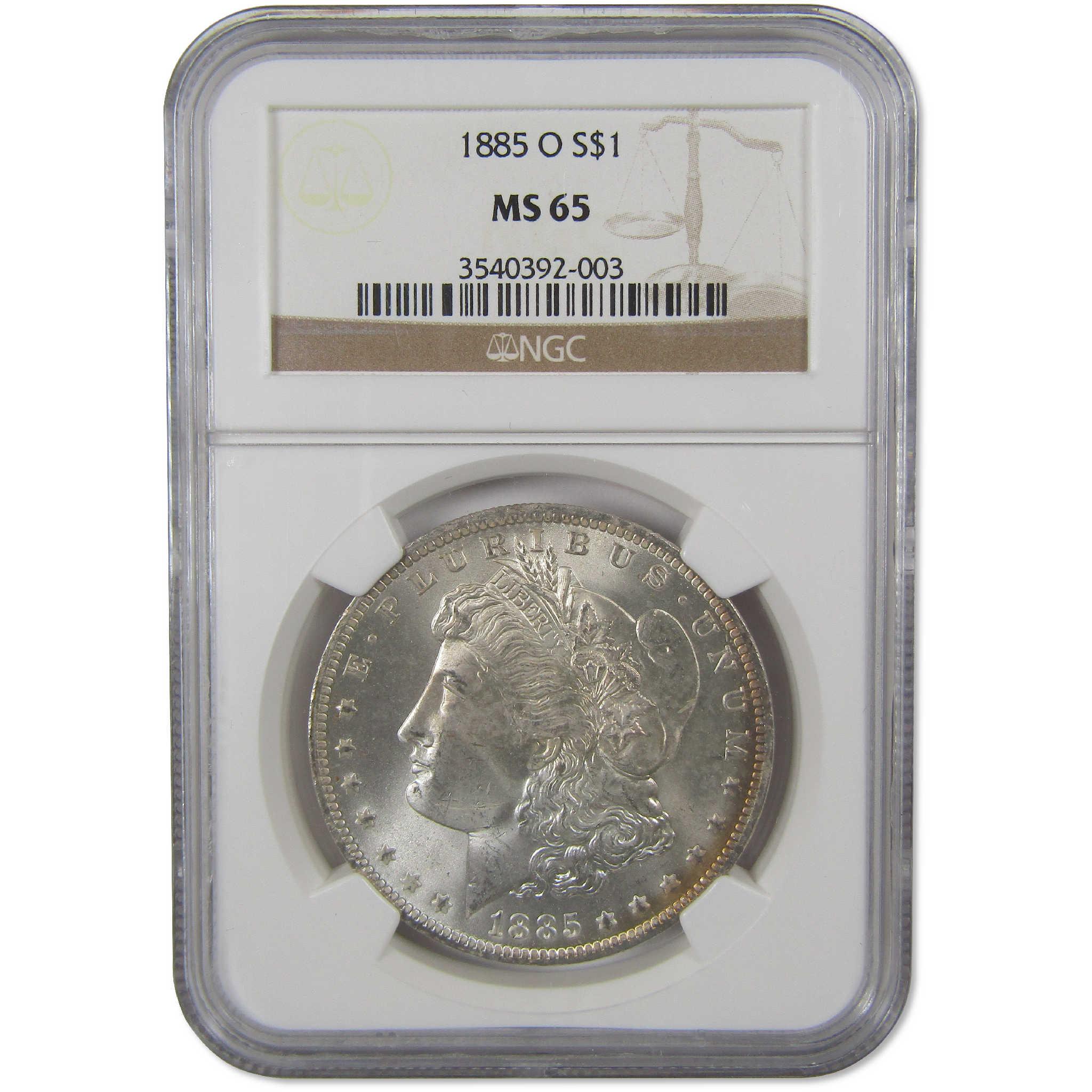 1885 O Morgan Silver Dollar MS 65 NGC Uncirculated $1 Coin Collectible - Morgan coin - Morgan silver dollar - Morgan silver dollar for sale - Profile Coins &amp; Collectibles
