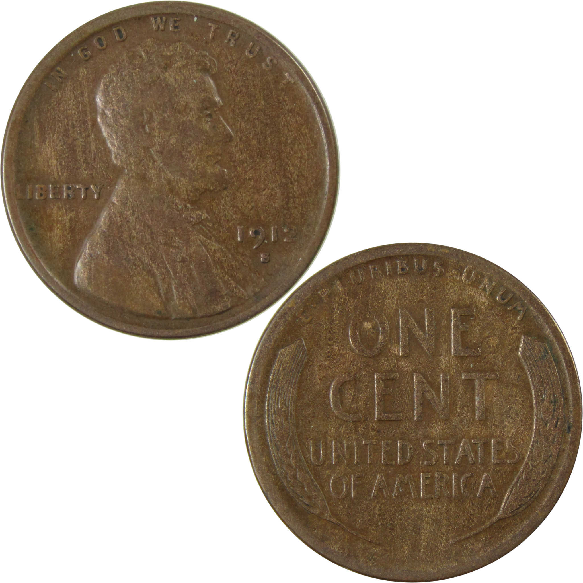 1912 S Lincoln Wheat Cent VF Very Fine Details Penny SKU:I26367