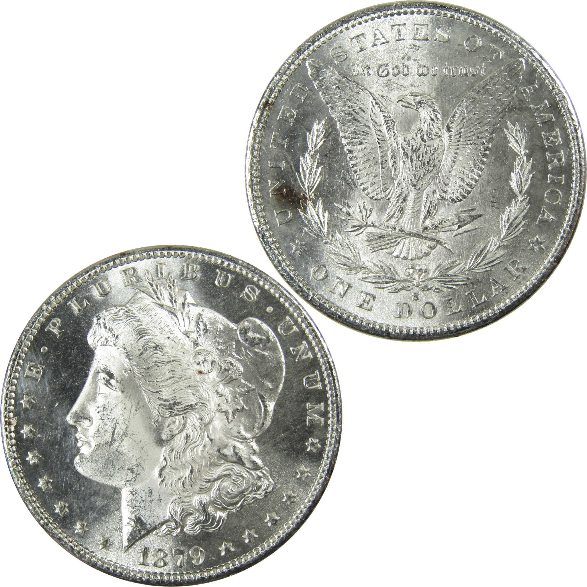 1879 S Rev 79 Morgan Silver Dollar Uncirculated Mint State SKU:I27084