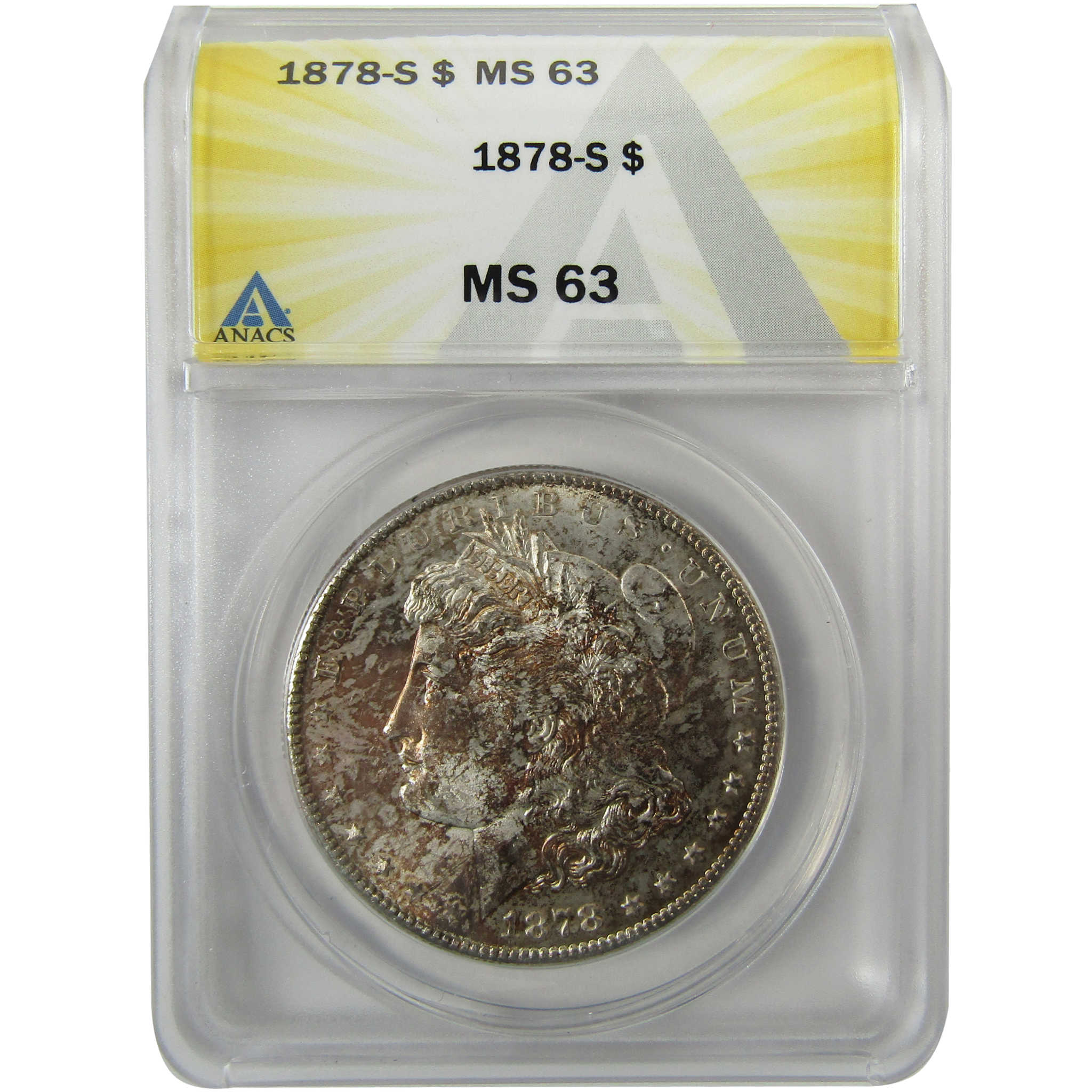 1878 S Morgan Silver Dollar MS 63 ANACS Uncirculated SKU:I28483
