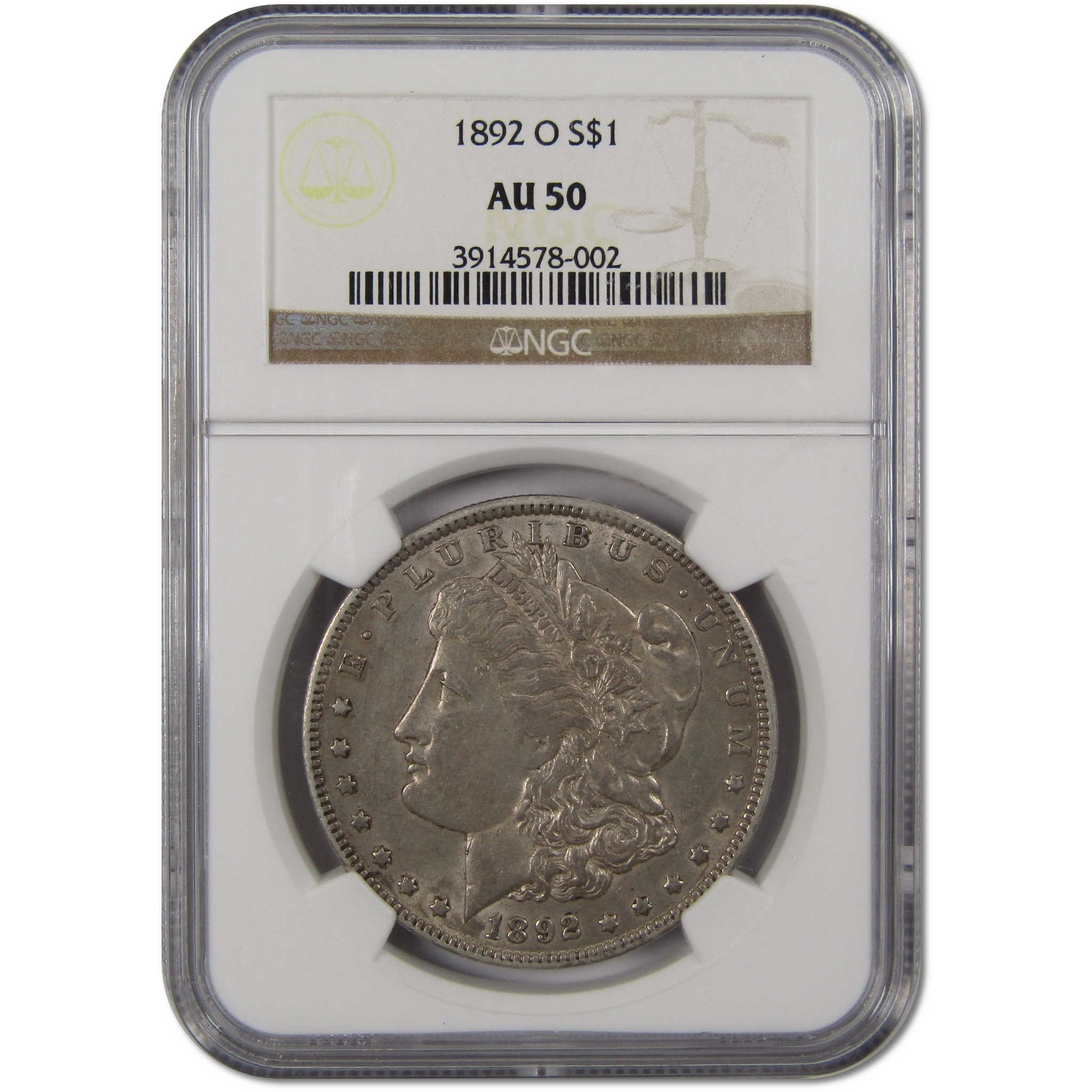 1892 O Morgan Dollar AU 50 NGC 90% Silver $1 Coin SKU:I10187 - Morgan coin - Morgan silver dollar - Morgan silver dollar for sale - Profile Coins &amp; Collectibles