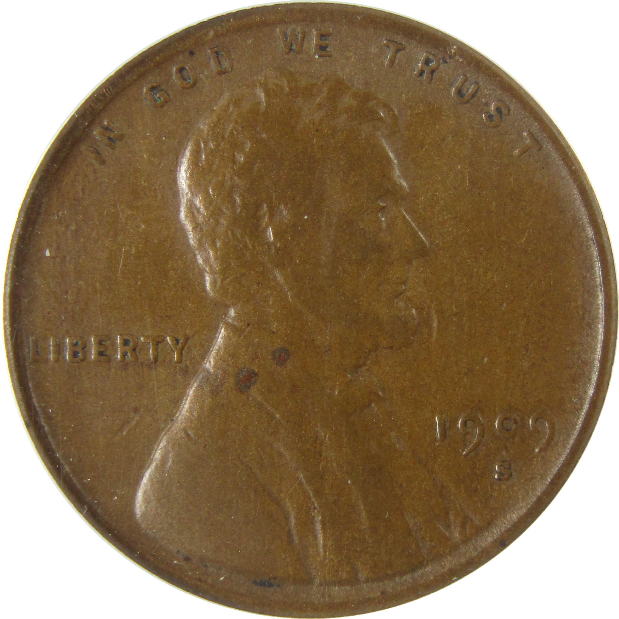 1909 S VDB Lincoln Wheat Cent VF 20 ANACS Penny 1c Coin SKU:I27944
