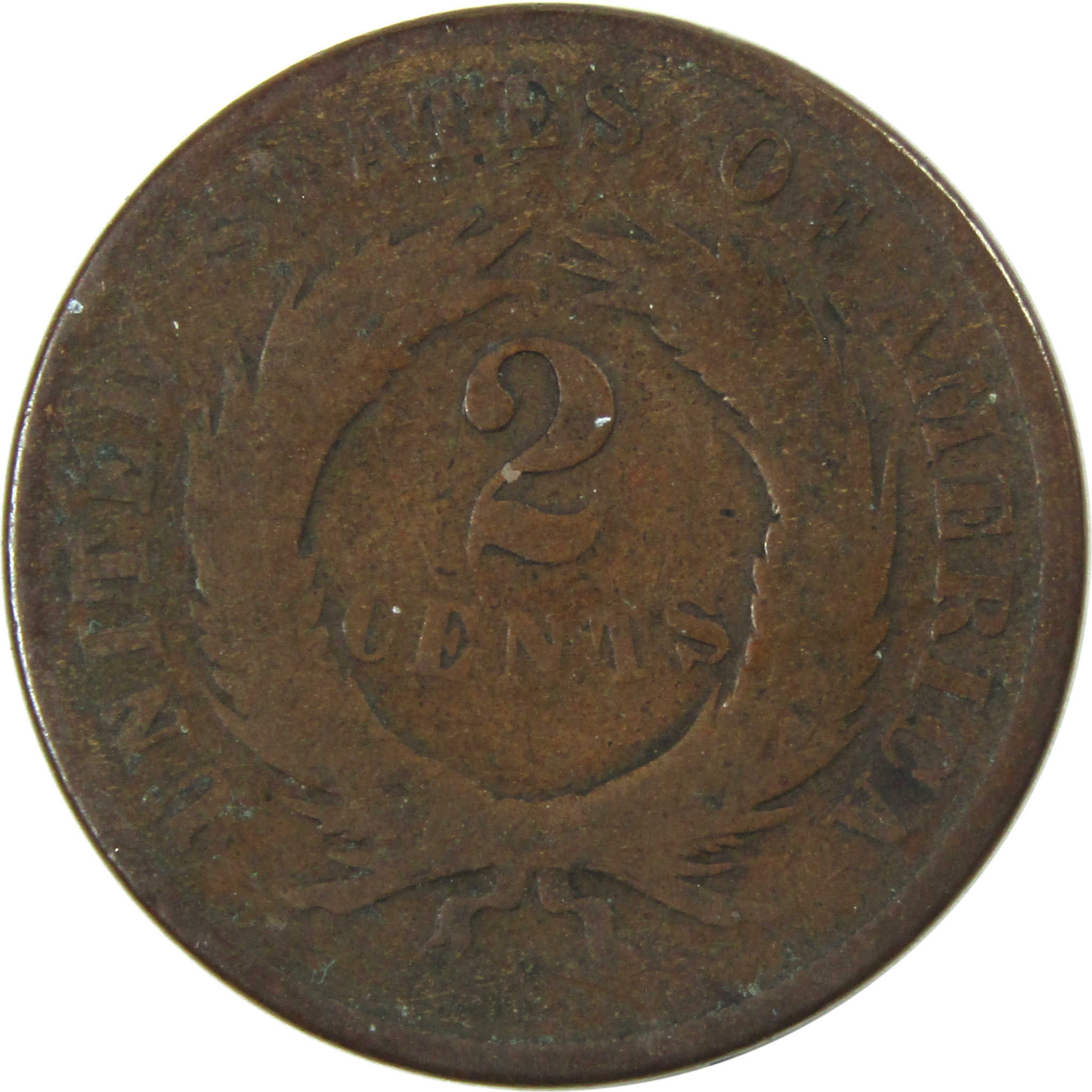 1870 Two Cent Piece AG About Good 2c Coin SKU:I13984