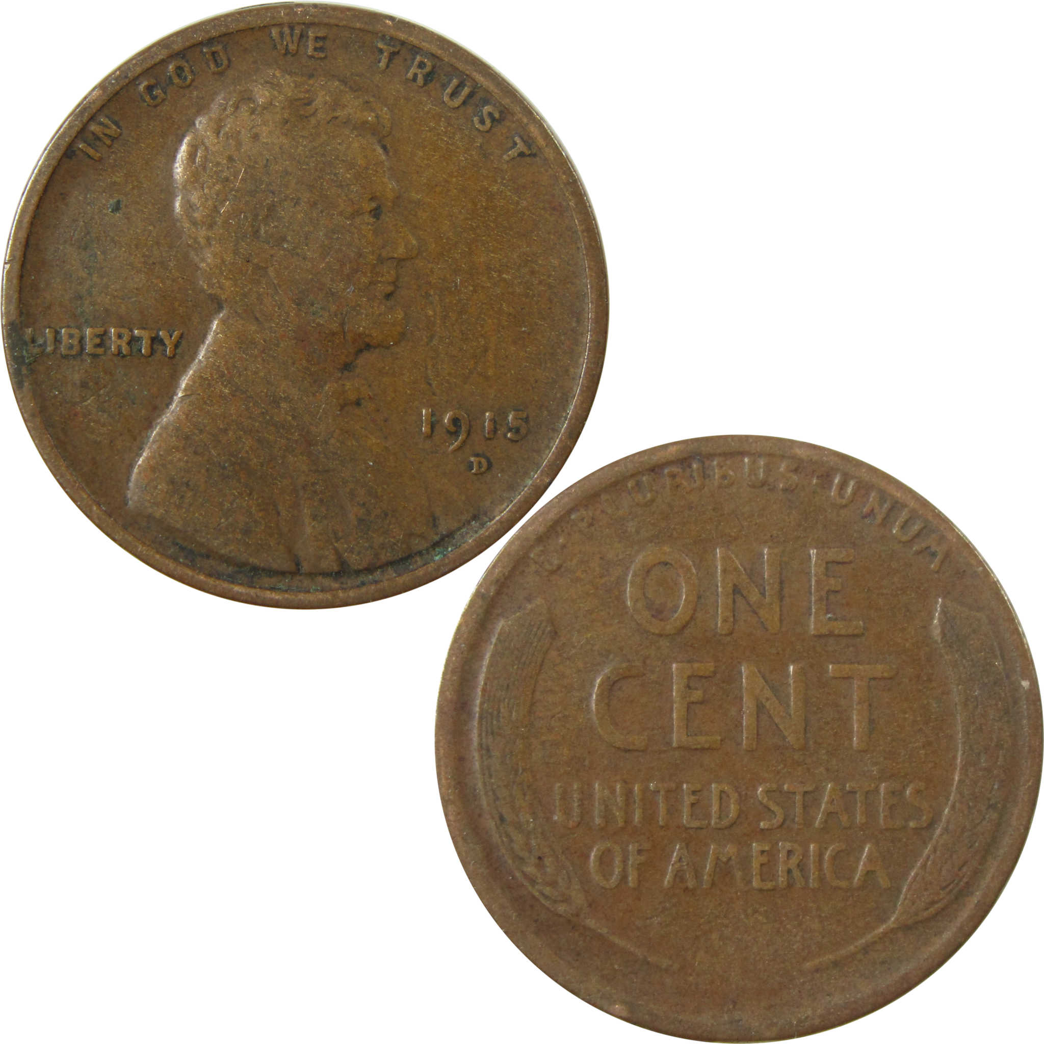 1915 D Lincoln Wheat Cent VG Very Good Penny 1c Coin SKU:I26835
