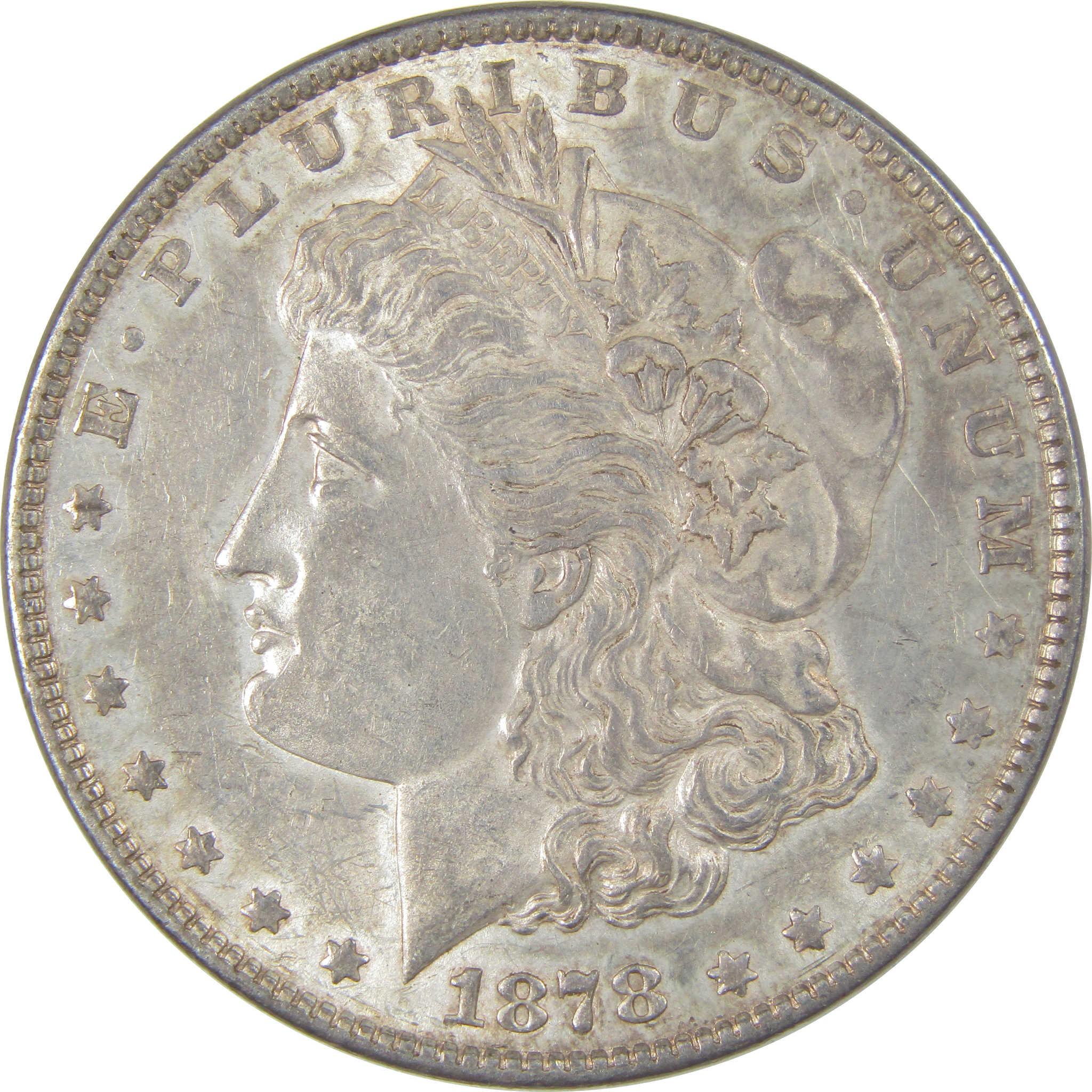 1878 7TF Rev 79 Morgan Silver Dollar AU About Uncirculated SKU:I24227 - Morgan coin - Morgan silver dollar - Morgan silver dollar for sale - Profile Coins &amp; Collectibles