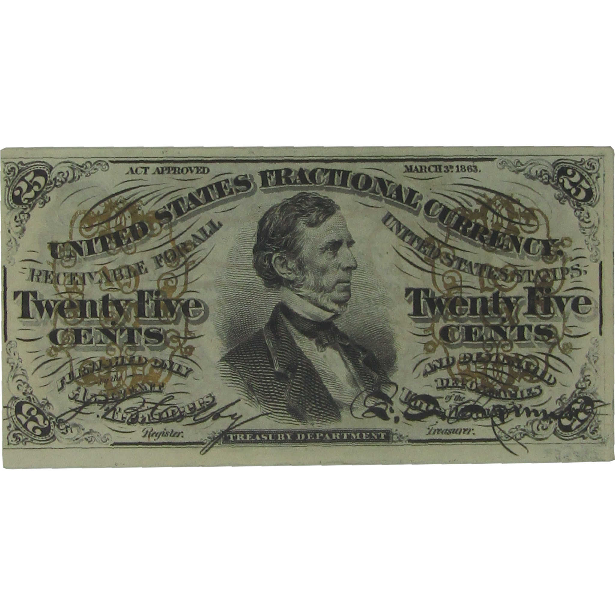 25c Fractional Note Third Issue Fr 1294 Choice Uncirculated 63 EPQ PMG