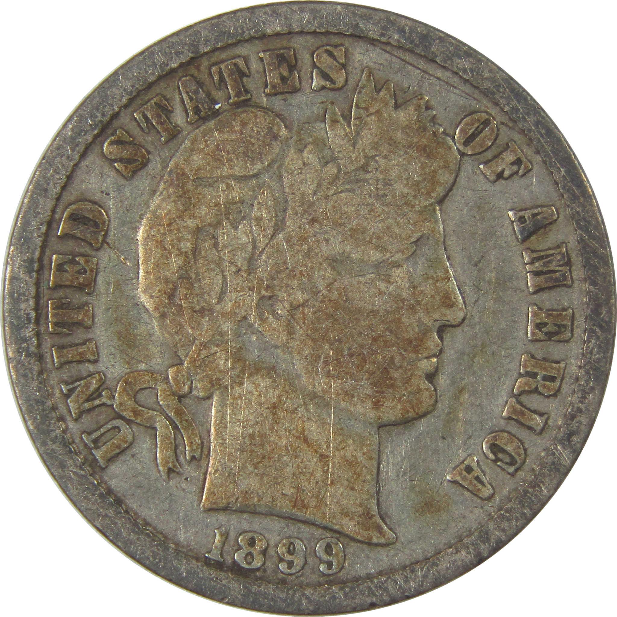 1899 O/O Barber Silver Dime VG Very Good 10c Coin SKU:I24207