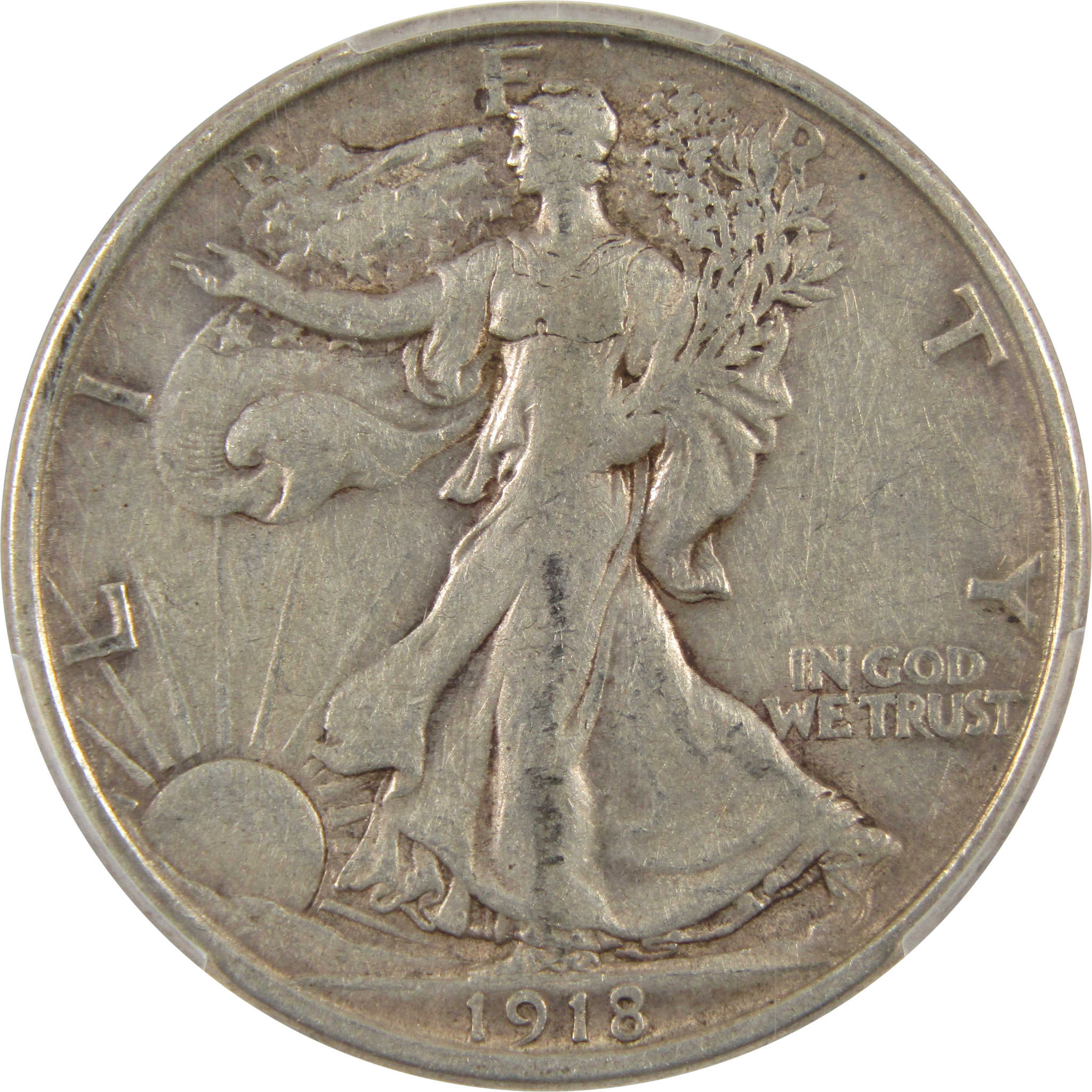 1918 D Liberty Walking Half Dollar XF 40 PCGS Silver 50c SKU:I11727